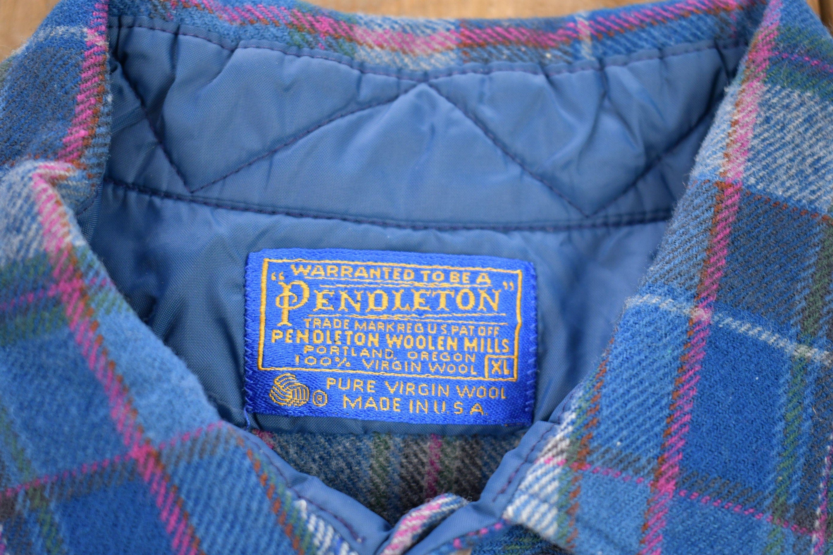 Vintage 1970s Pendleton Button Up Shirt Men's Large - Image 4