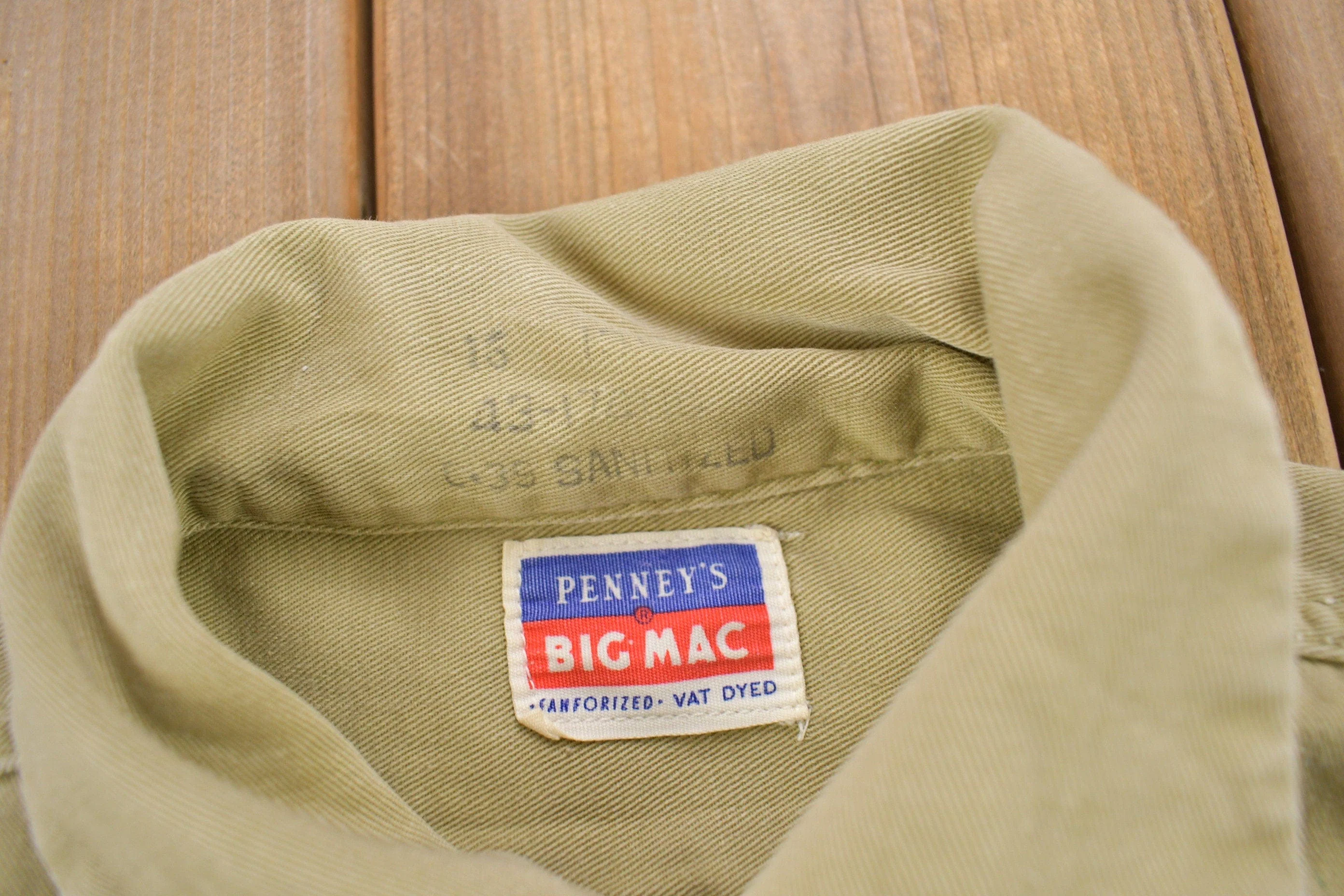 Vintage 1970s Penney's Big Mac Blank Button Up Shirt Men's S - Image 5