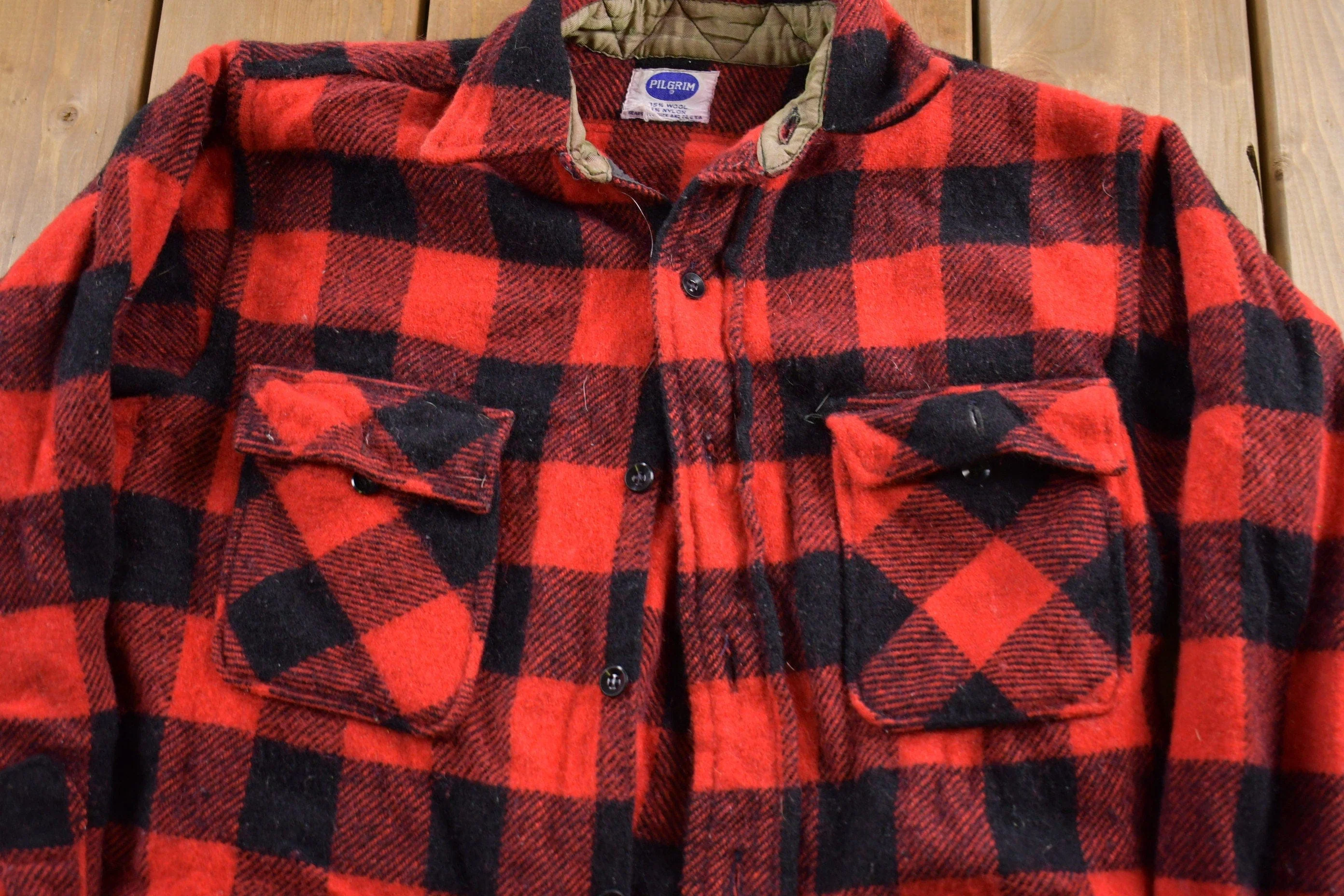 Vintage 1970s Pilgrim Plaid Button Up Shirt Men's Medium - Image 3