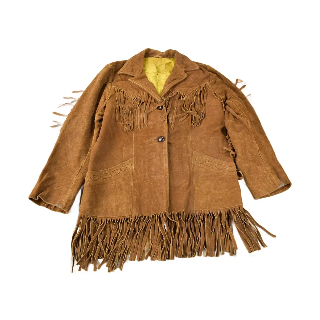 Vintage 1970s Pioneer Wear Fringe Leather Jacket