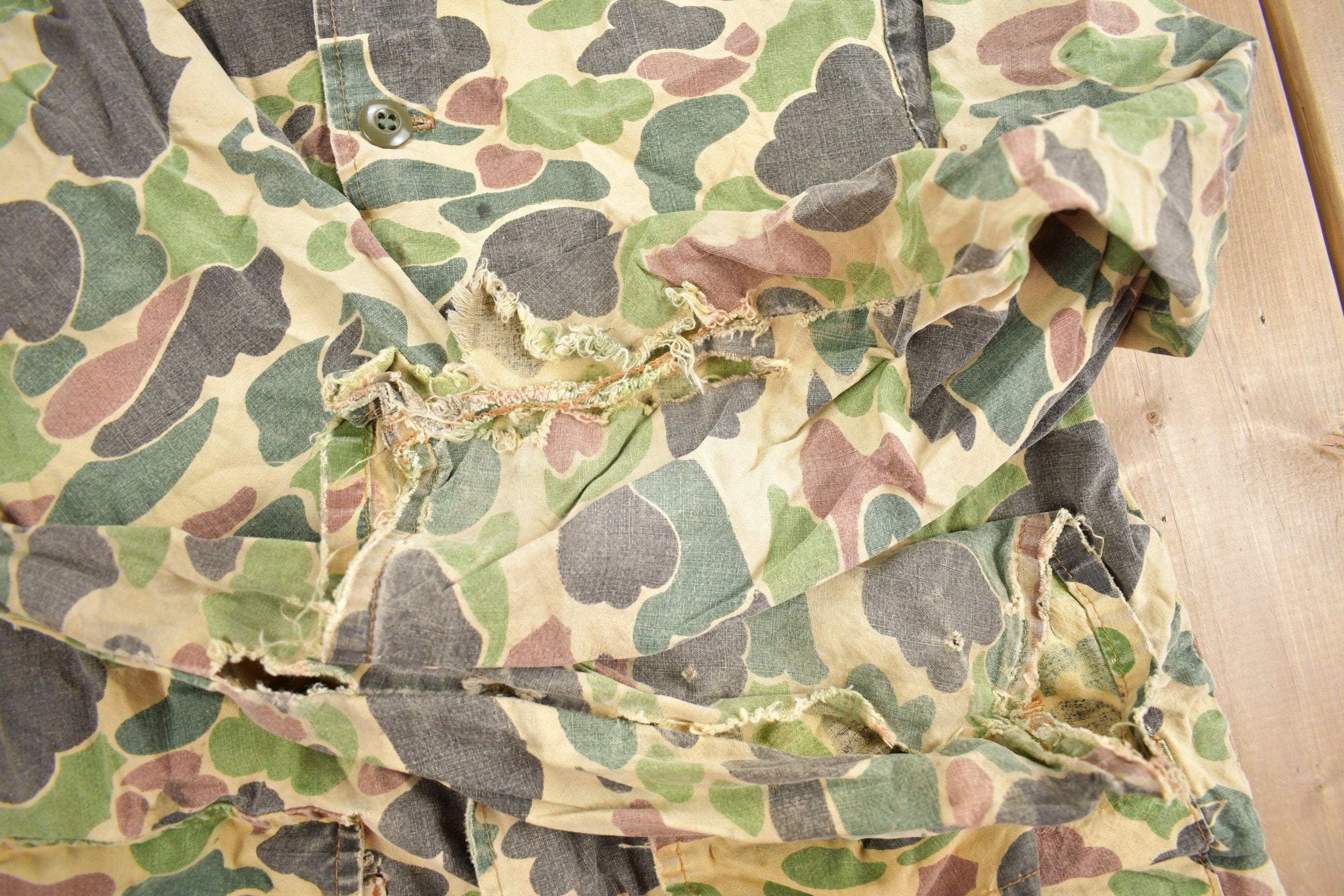 Vintage 1970s Saf T Bak Duck Camo Button Up Men's S-M - Image 3