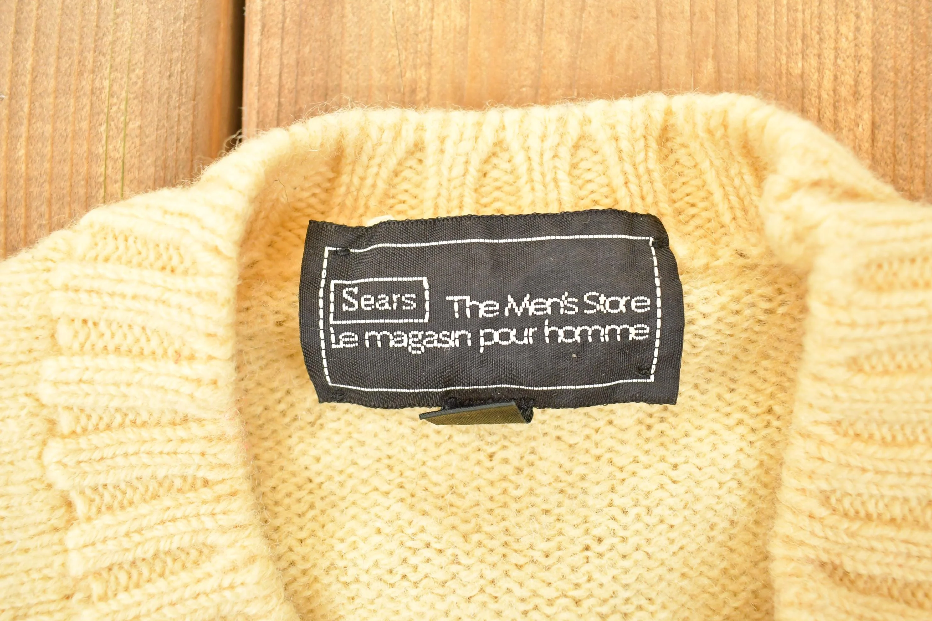 Vintage 1970s Sears The Mens Store Cable Knit Crewneck Sweater Men's S - Image 3