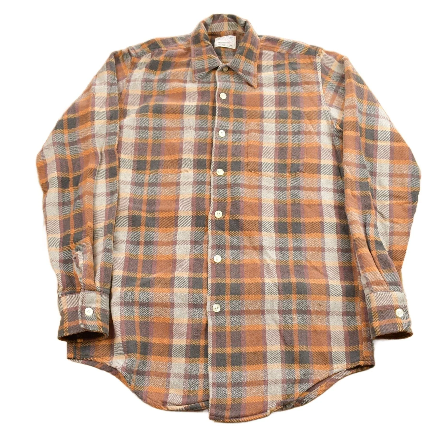 Vintage 1970s Sovereign Plaid Flannel Button Up Shirt Men's XL