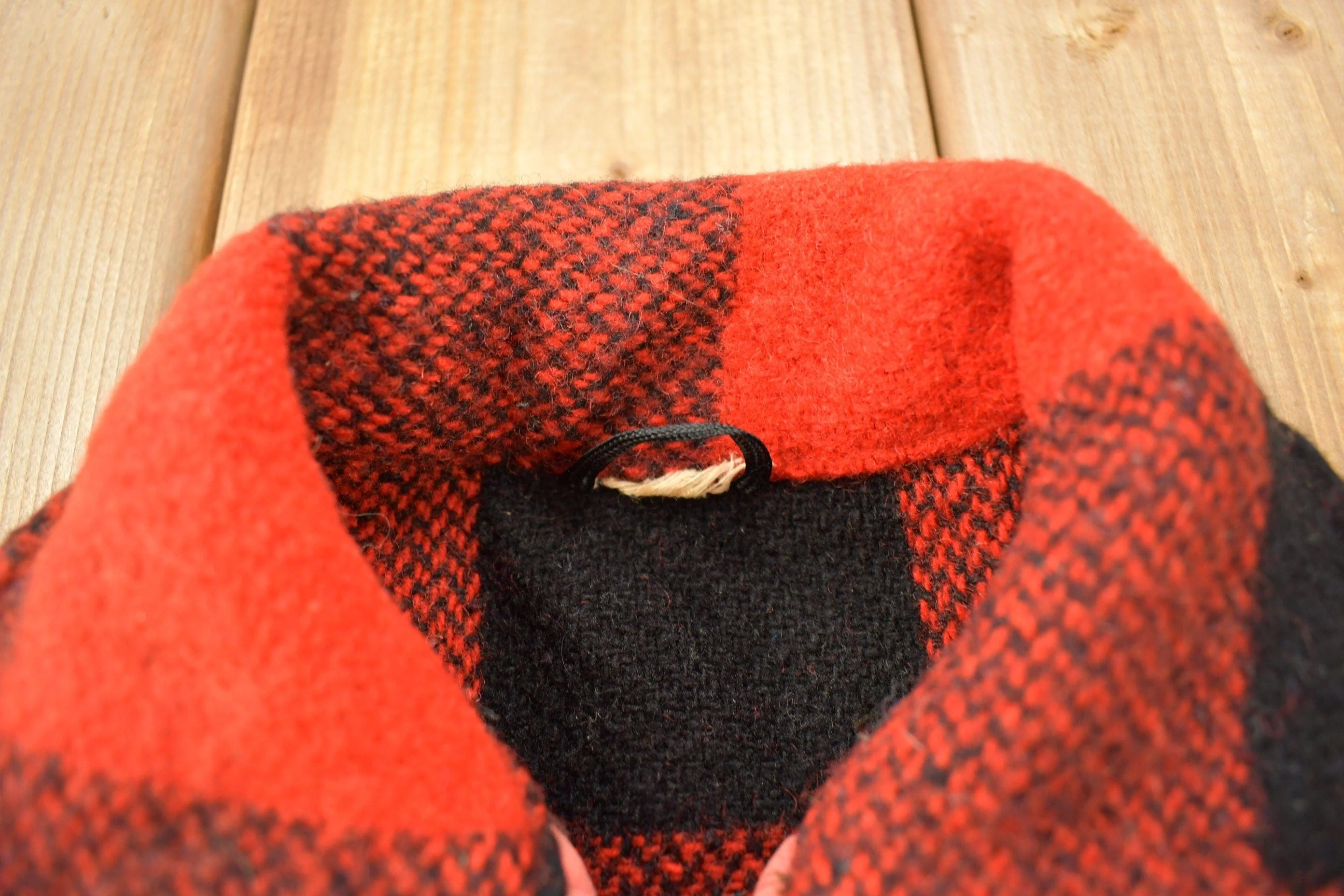 Vintage 1970s Storm Hero Wool Buffalo Plaid Zip Up Jacket Men's Large - Image 6