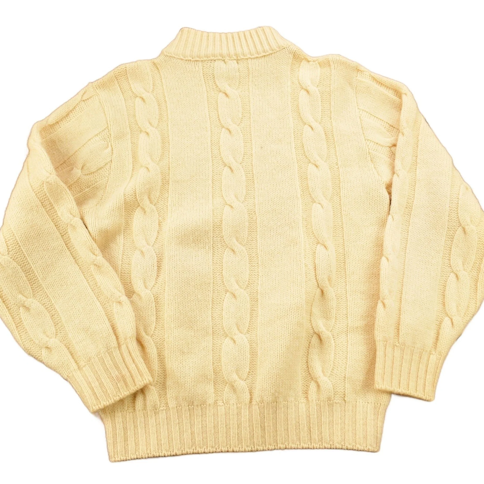 Vintage 1970s Towncraft Penneys Cable Knit Mockneck Sweater - Image 2