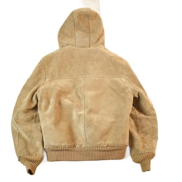 Vintage 1970s William Barry Suede Leather Hooded Jacket Coat Perfectly Distressed Made In USA / Outdoors Jacket / Workman Jacket - Image 2