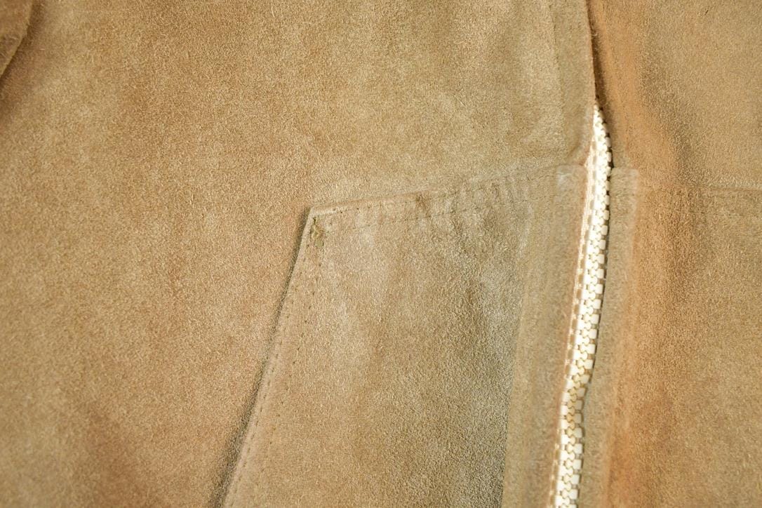 Vintage 1970s William Barry Suede Leather Hooded Jacket Coat Perfectly Distressed Made In USA / Outdoors Jacket / Workman Jacket - Image 5