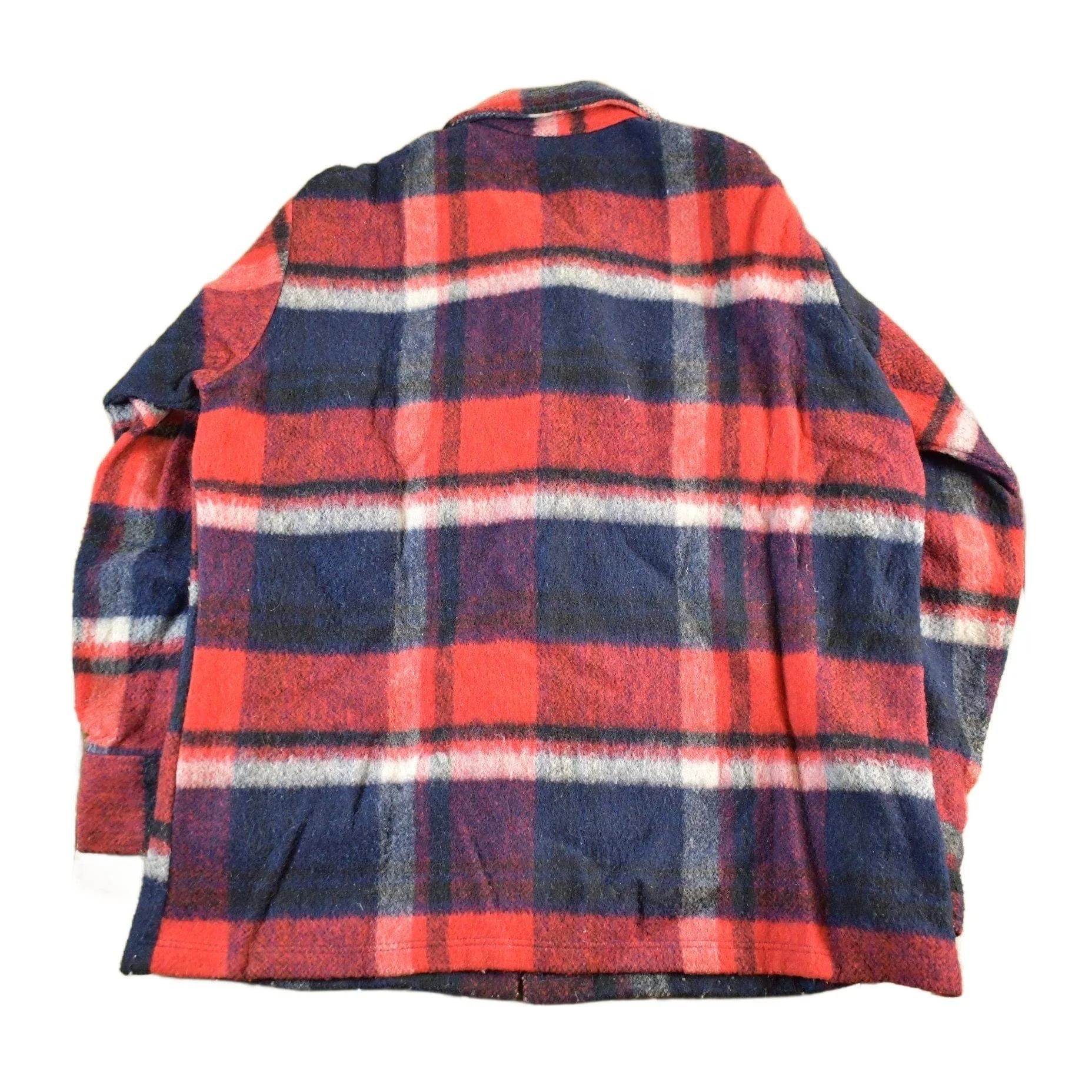Vintage 1970s Wool Flannel Shirt Jacket Men's M-L / Shacket True Vintage / 70s Plaid Outdoors / Flannel Jacket / Button Up - Image 2