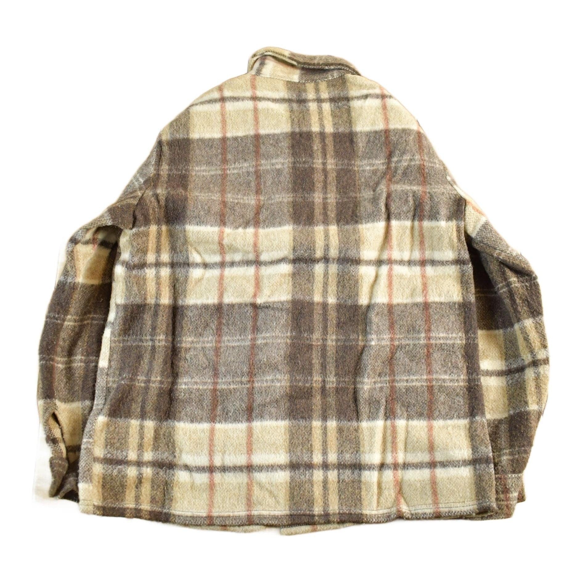 Vintage 1970s Wool Flannel Shirt Jacket Men's S-M / Shacket True Vintage / 70s Plaid Outdoors / Flannel Jacket / Button Up - Image 2