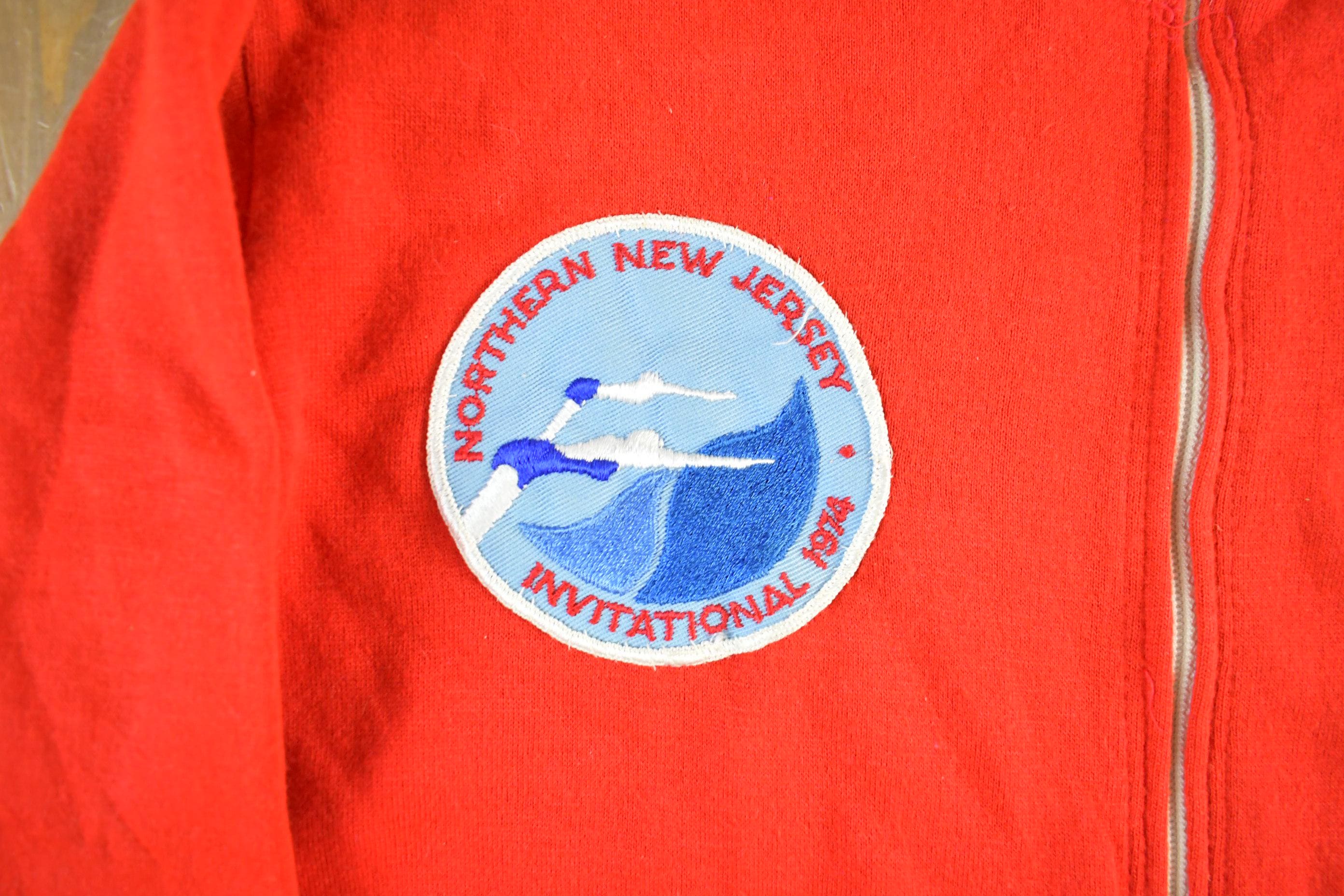 Vintage 1974 Champion Schenectady Swim Club Zip Up Sweatshirt Men's Medium - Image 3