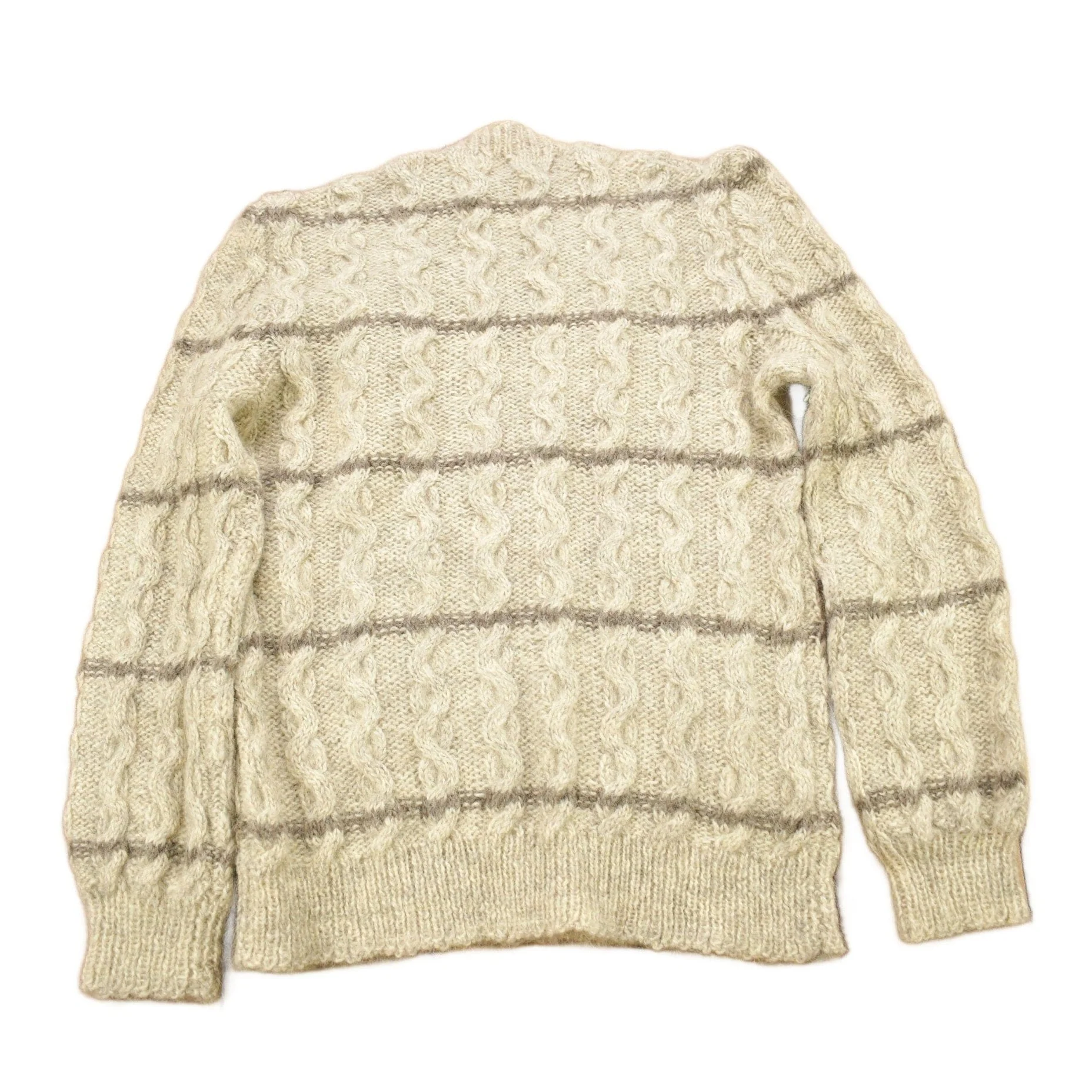 Vintage 1980s 100% Wool Cable Knit Sweater Men's Medium - Image 2