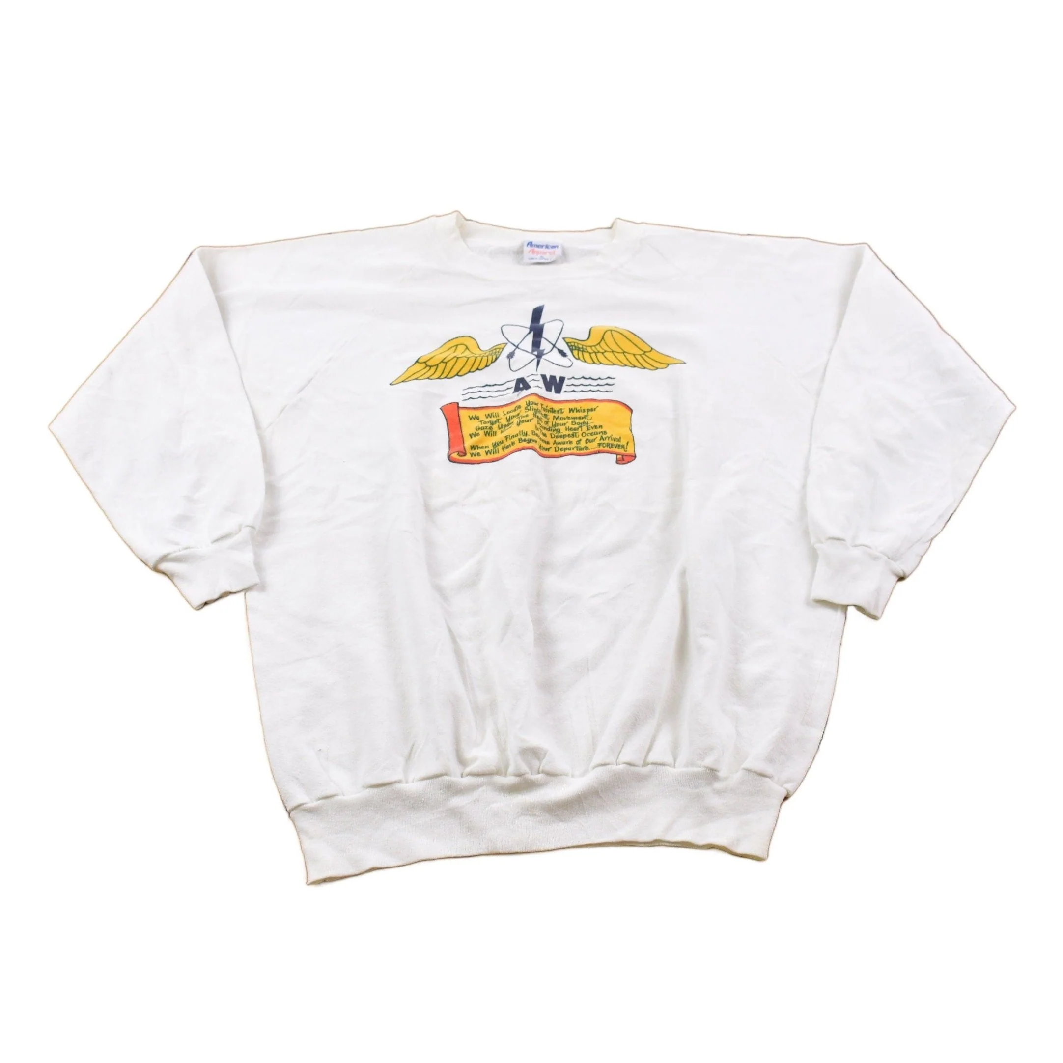 Vintage 1980s American Apparel Crewneck Sweatshirt Men's Large