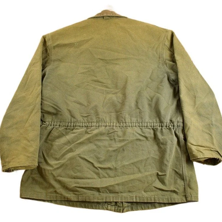 Vintage 1980s Army Green Carhartt Chore Coat Jacket Men's XL - Image 2