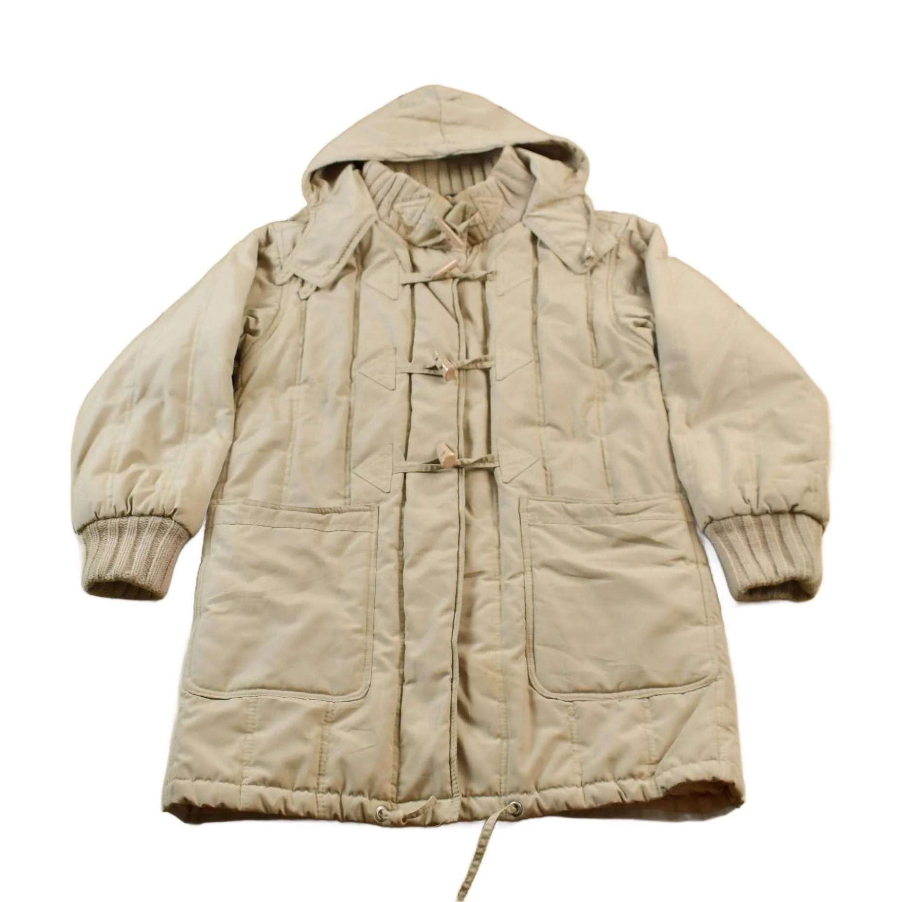 Vintage 1980s Beige Winter Parka Jacket Men's S