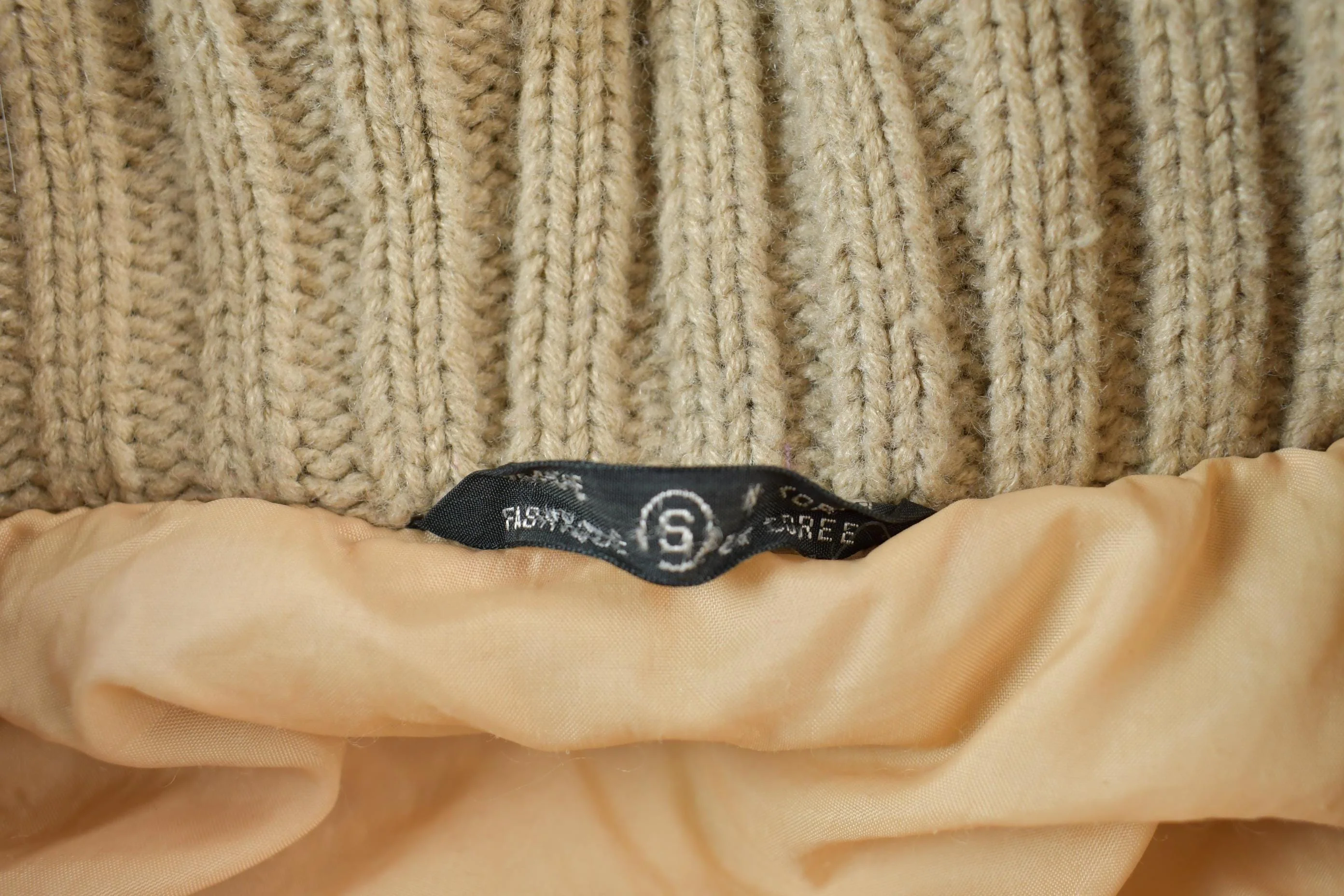 Vintage 1980s Beige Winter Parka Jacket Men's S - Image 3