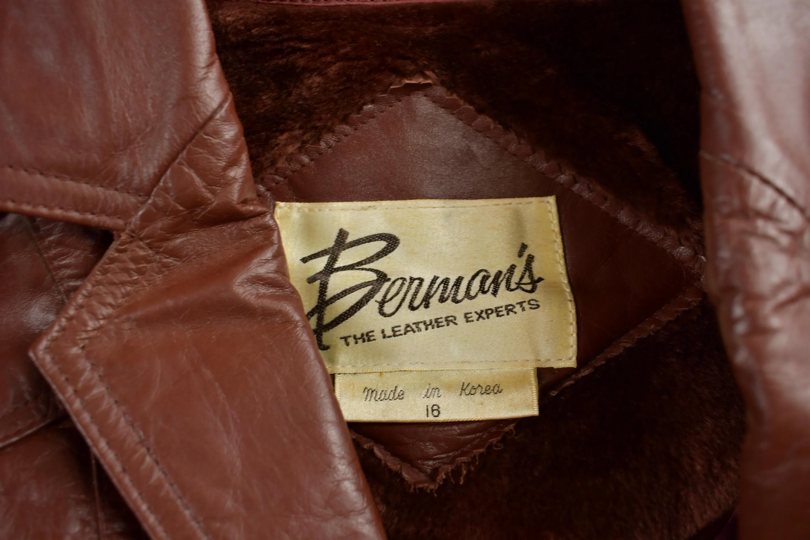 Vintage 1980s Berman's The Leather Experts Leather Jacket Men's Medium - Image 3