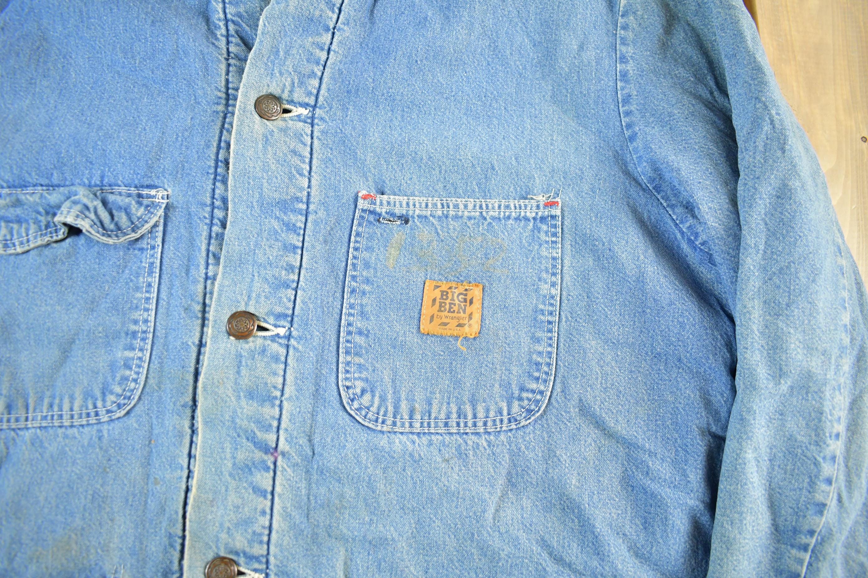Vintage 1980s Big Mac Blanket Lined Denim Chore Coat Men's Large - Image 3