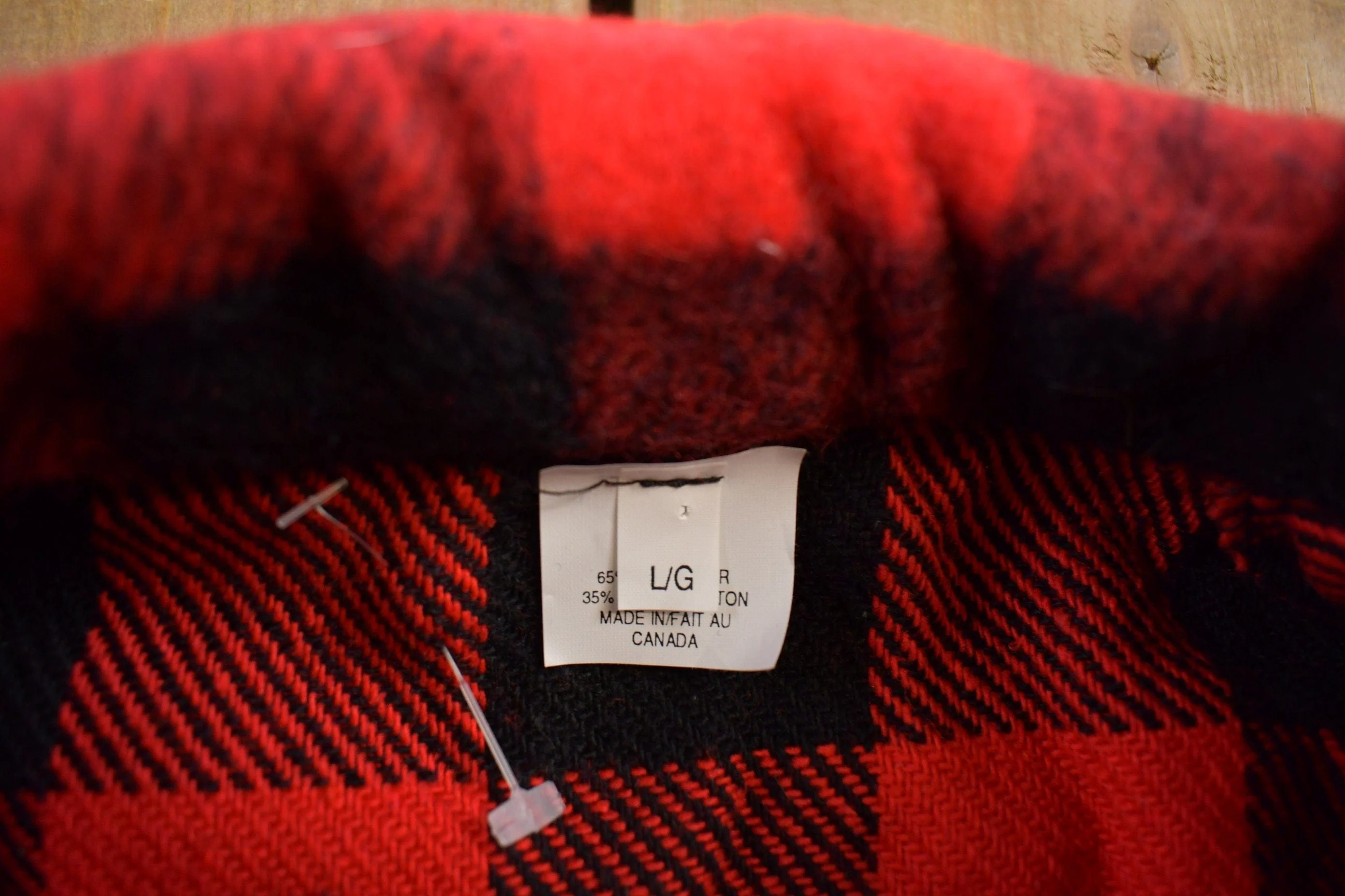 Vintage 1980s Buffalo Plaid Wool Button Up Shirt Men's Medium - Image 4