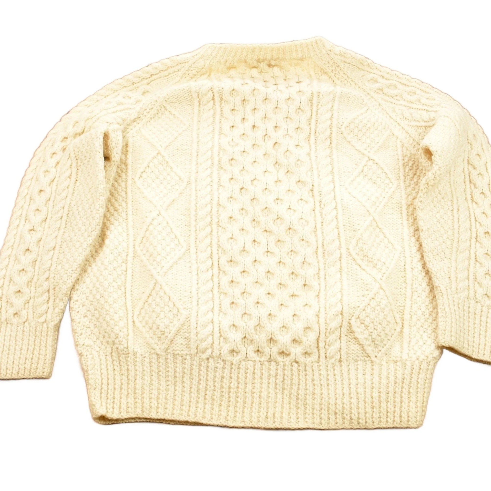 Vintage 1980s Cable Knitted Crewneck Sweater Men's XL - Image 2
