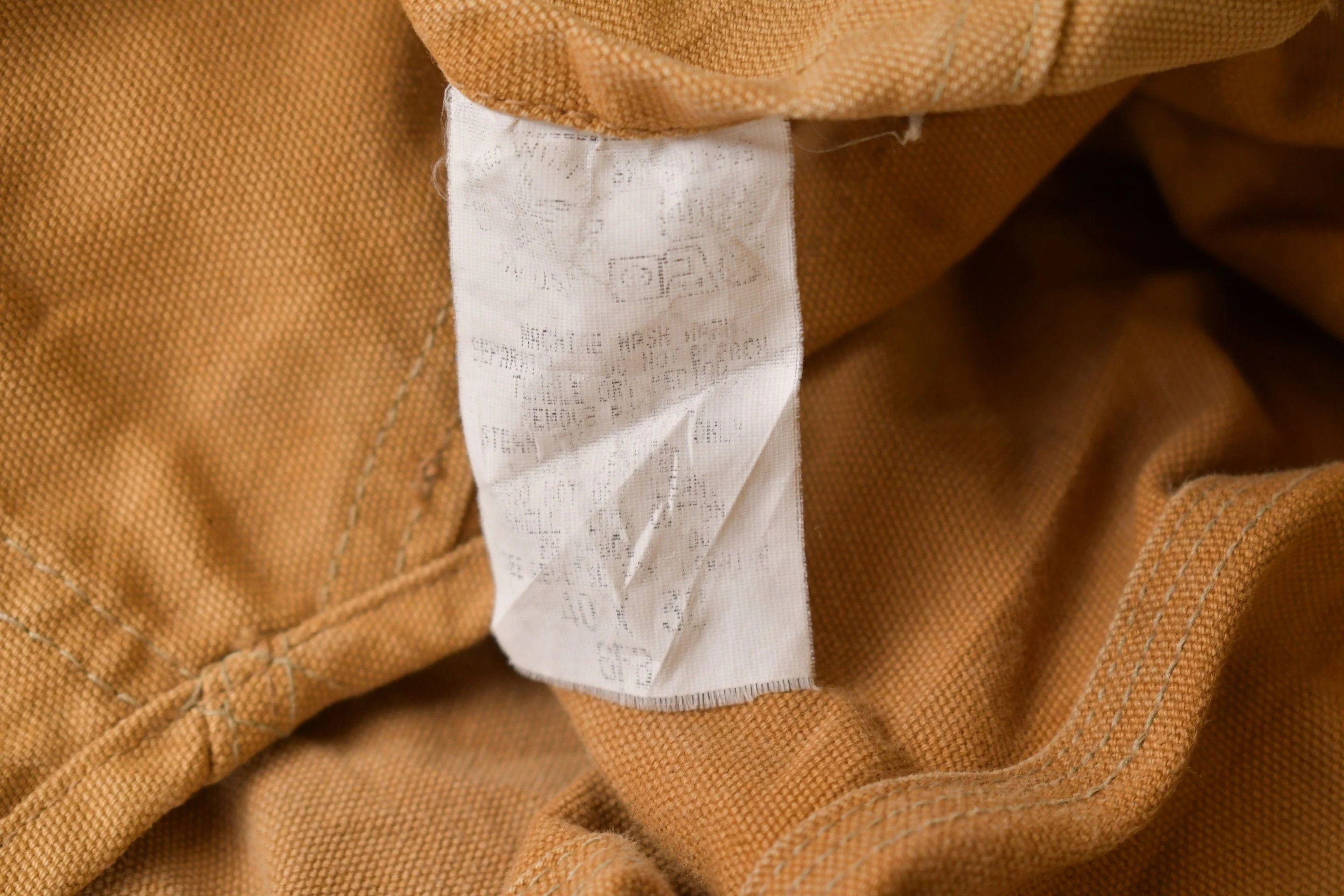Vintage 1980s Carhartt Beige Canvas Double Knee Overalls Men's 40 x 30 - Image 8