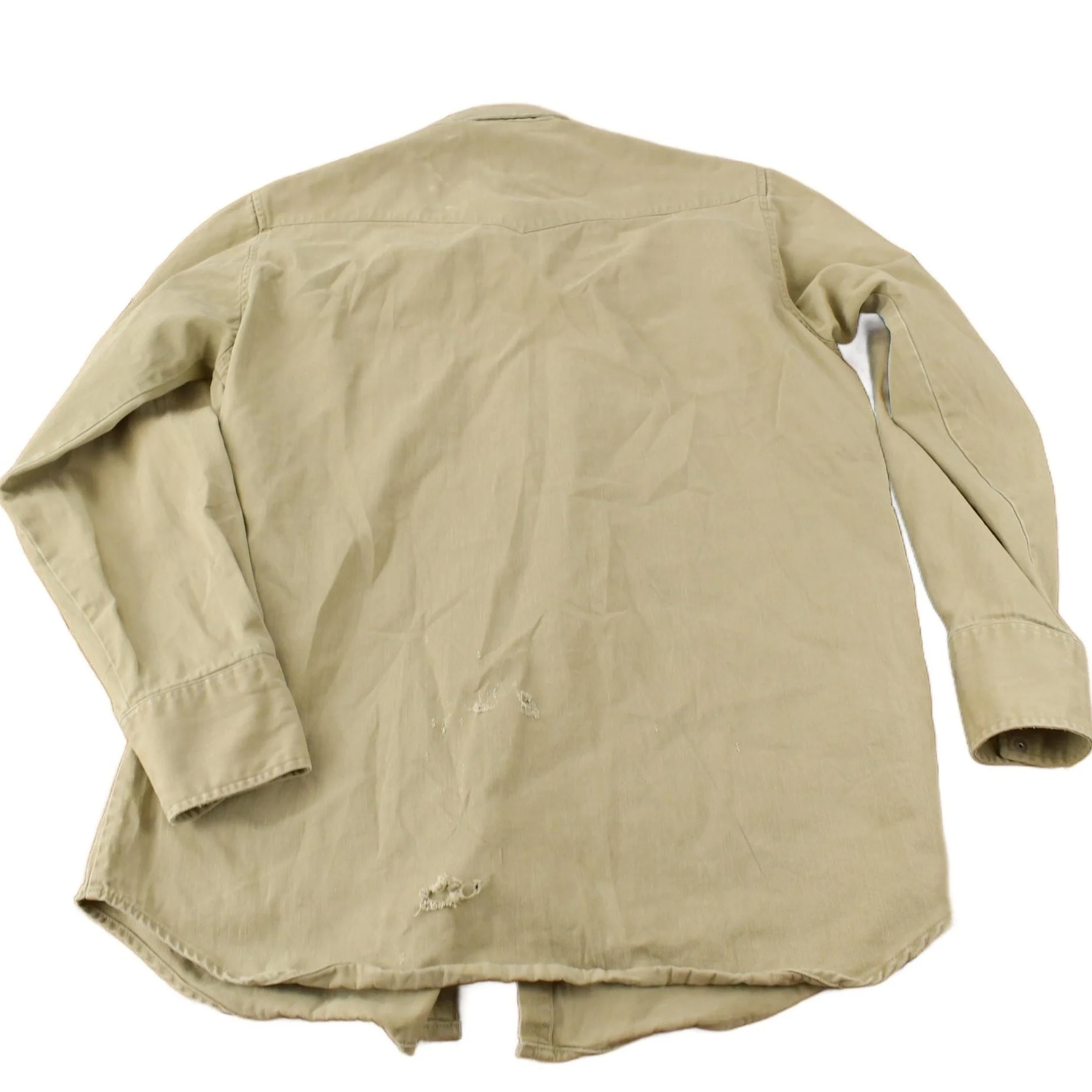 Vintage 1980s Carhartt Beige Snap Button Up Shirt Men's Large - Image 2
