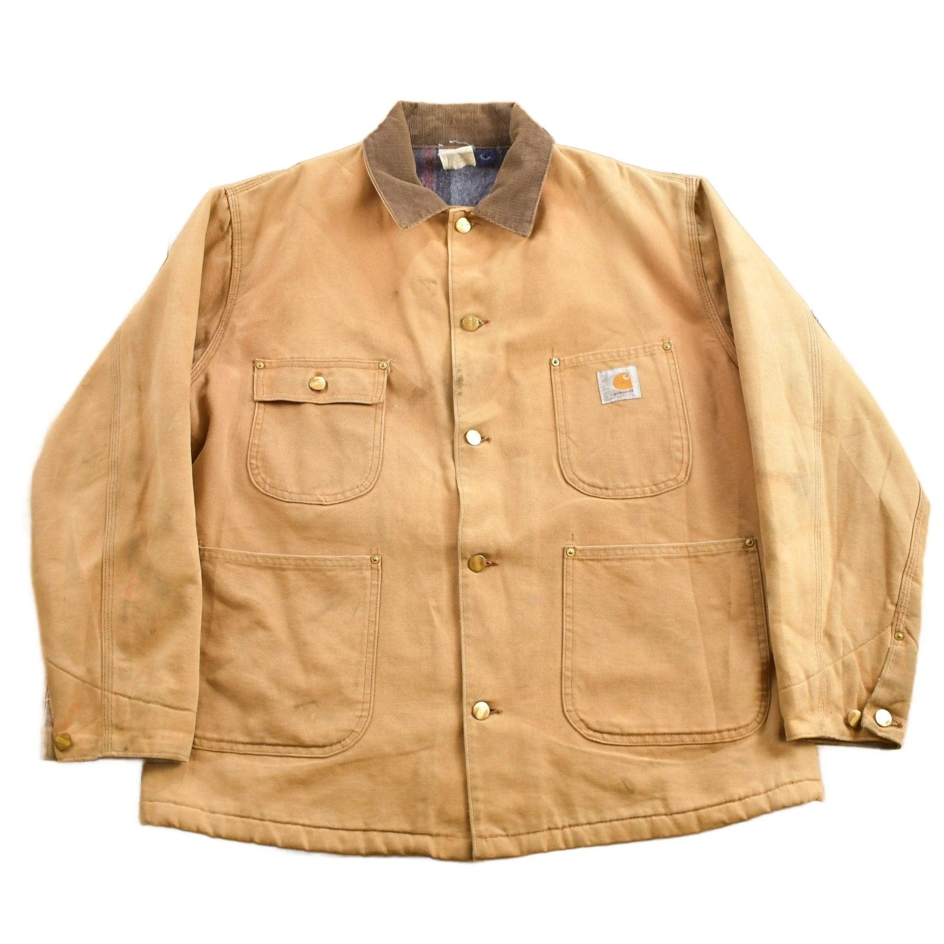 Vintage 1980s Carhartt Blanket Lined Chore Coat Men's Large