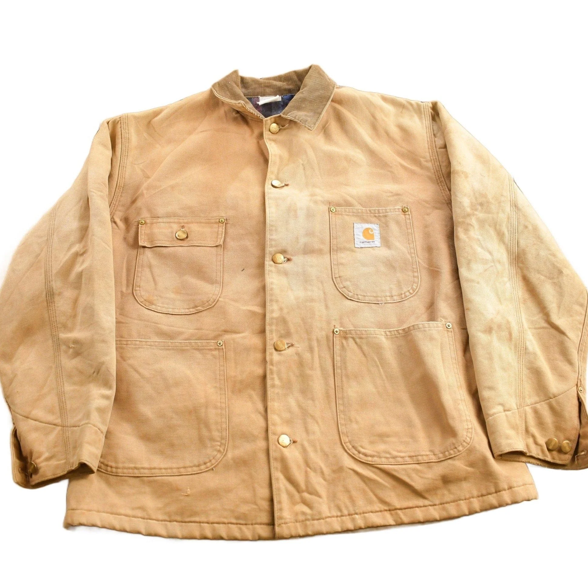 Vintage 1980s Carhartt Blanket Lined Chore Coat Men's Large