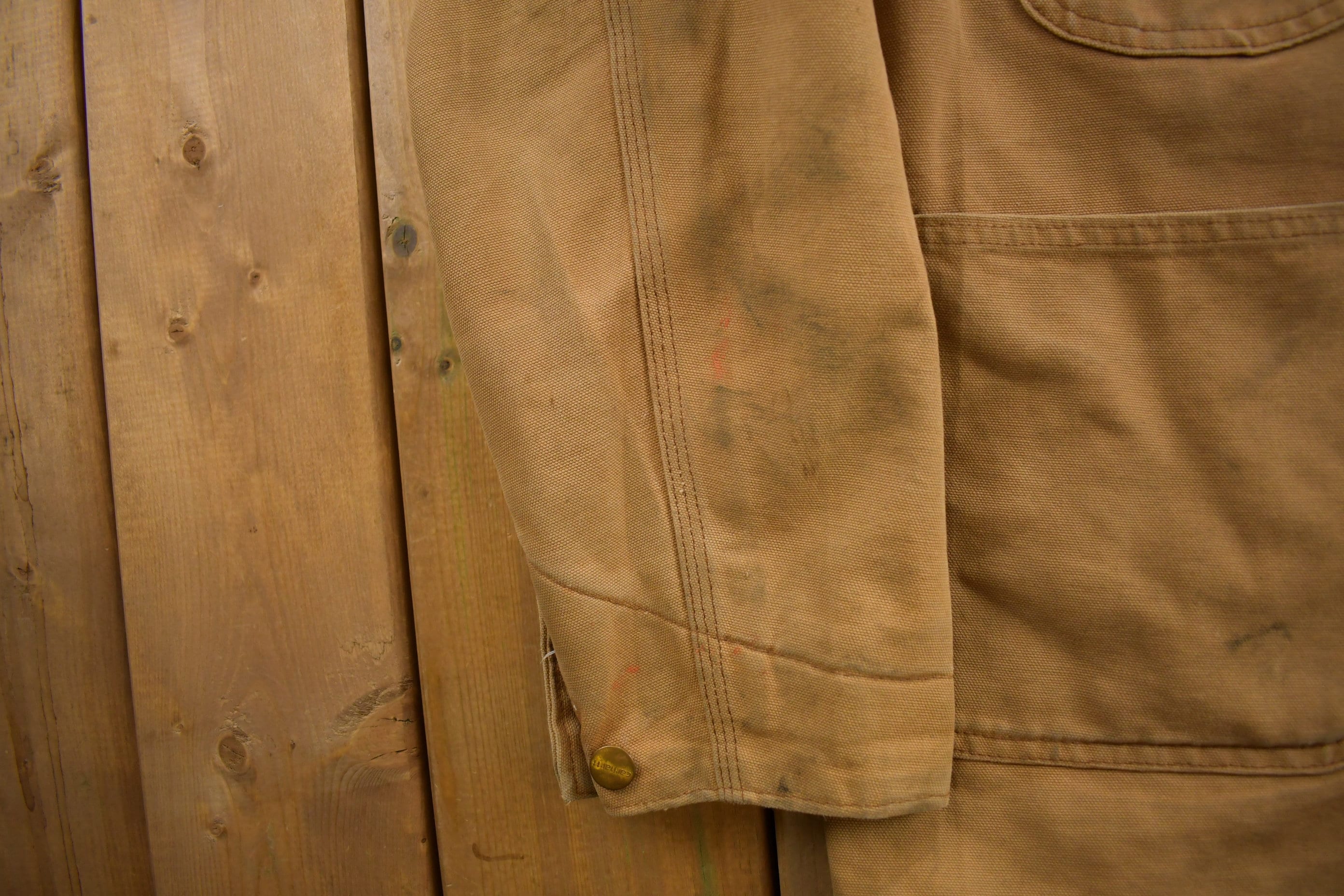 Vintage 1980s Carhartt Blanket Lined Chore Coat Men's Large - Image 6