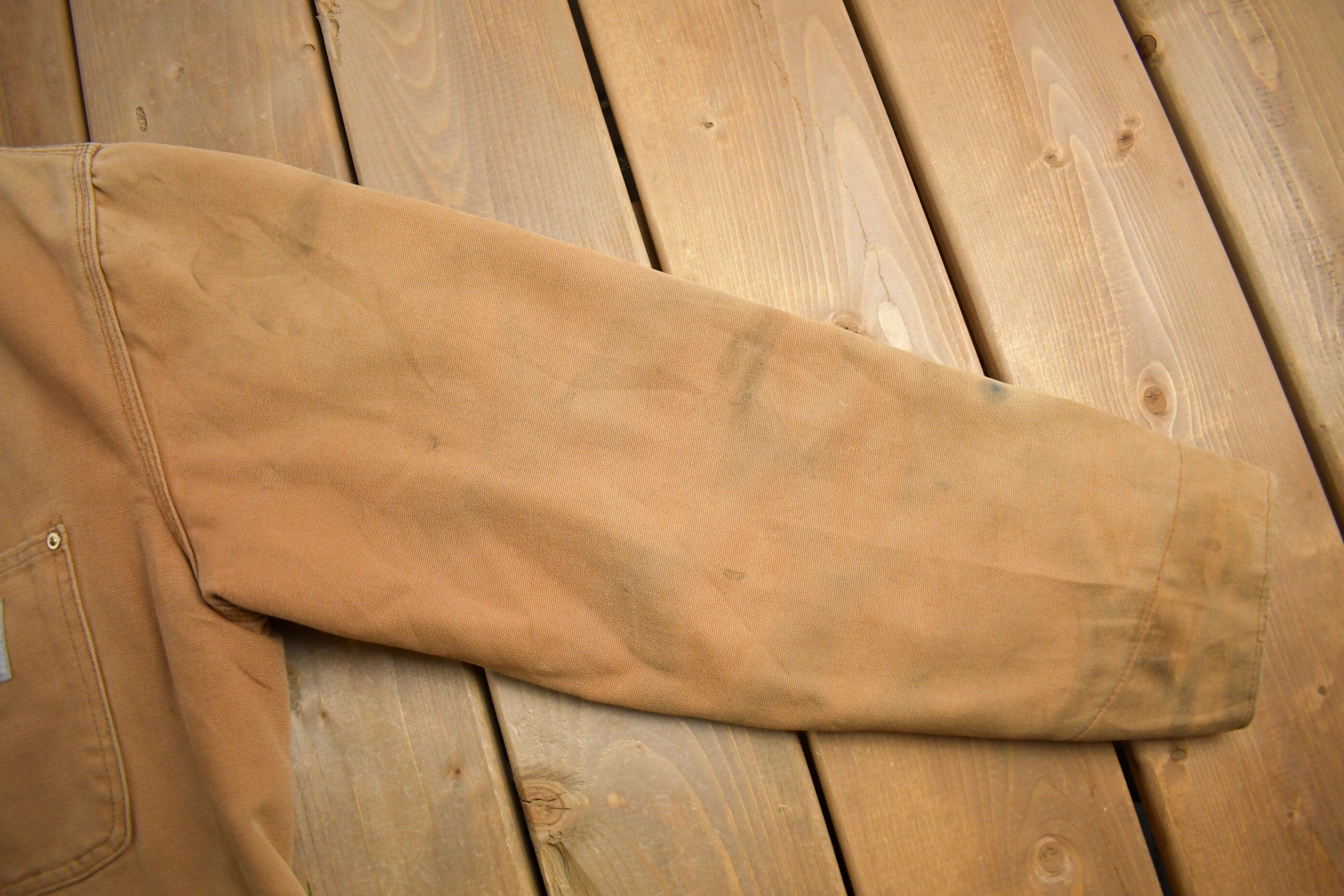 Vintage 1980s Carhartt Blanket Lined Chore Coat Men's Large - Image 8