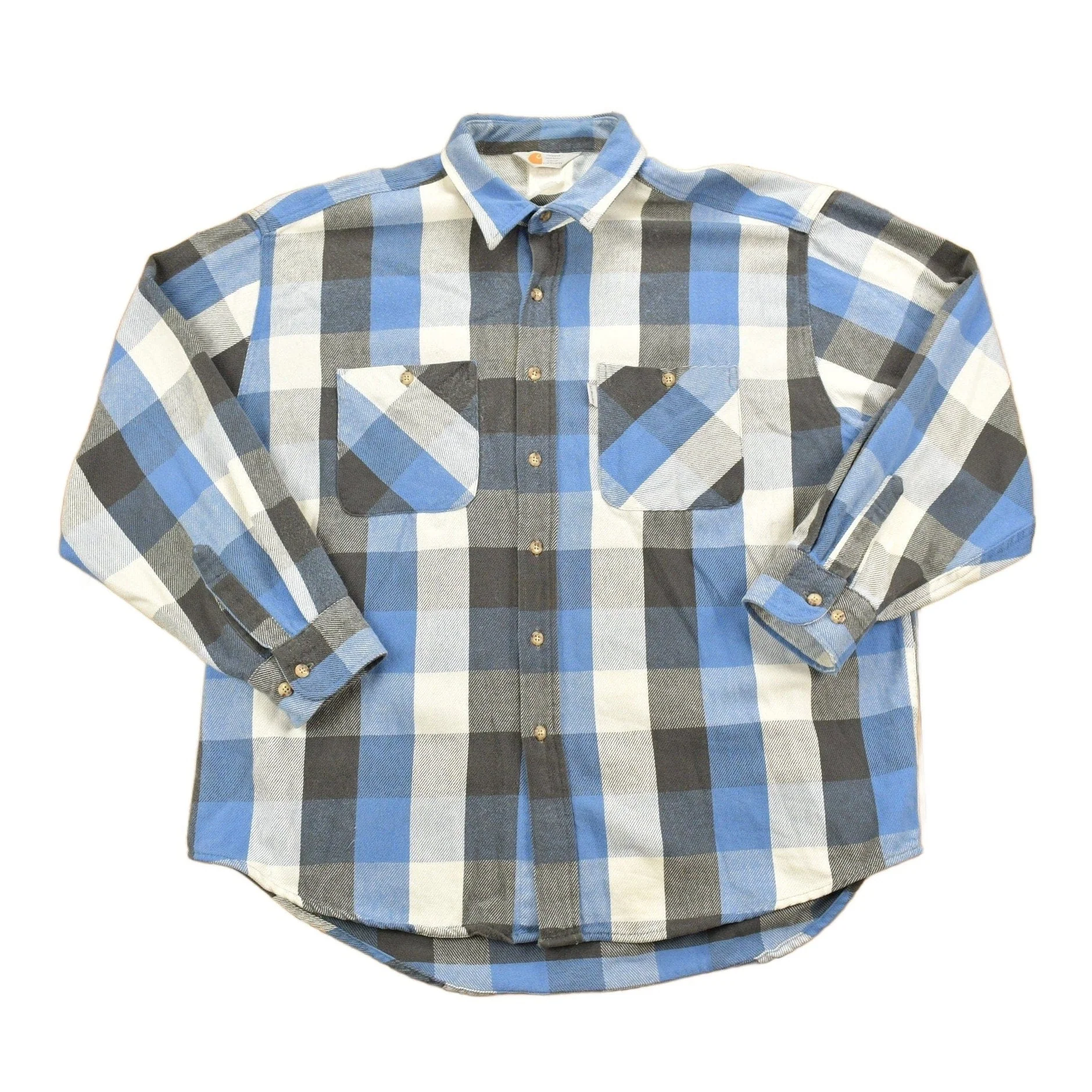 Vintage 1980s Carhartt Button Up Plaid Shirt Buffalo Plaid Men's 2XL