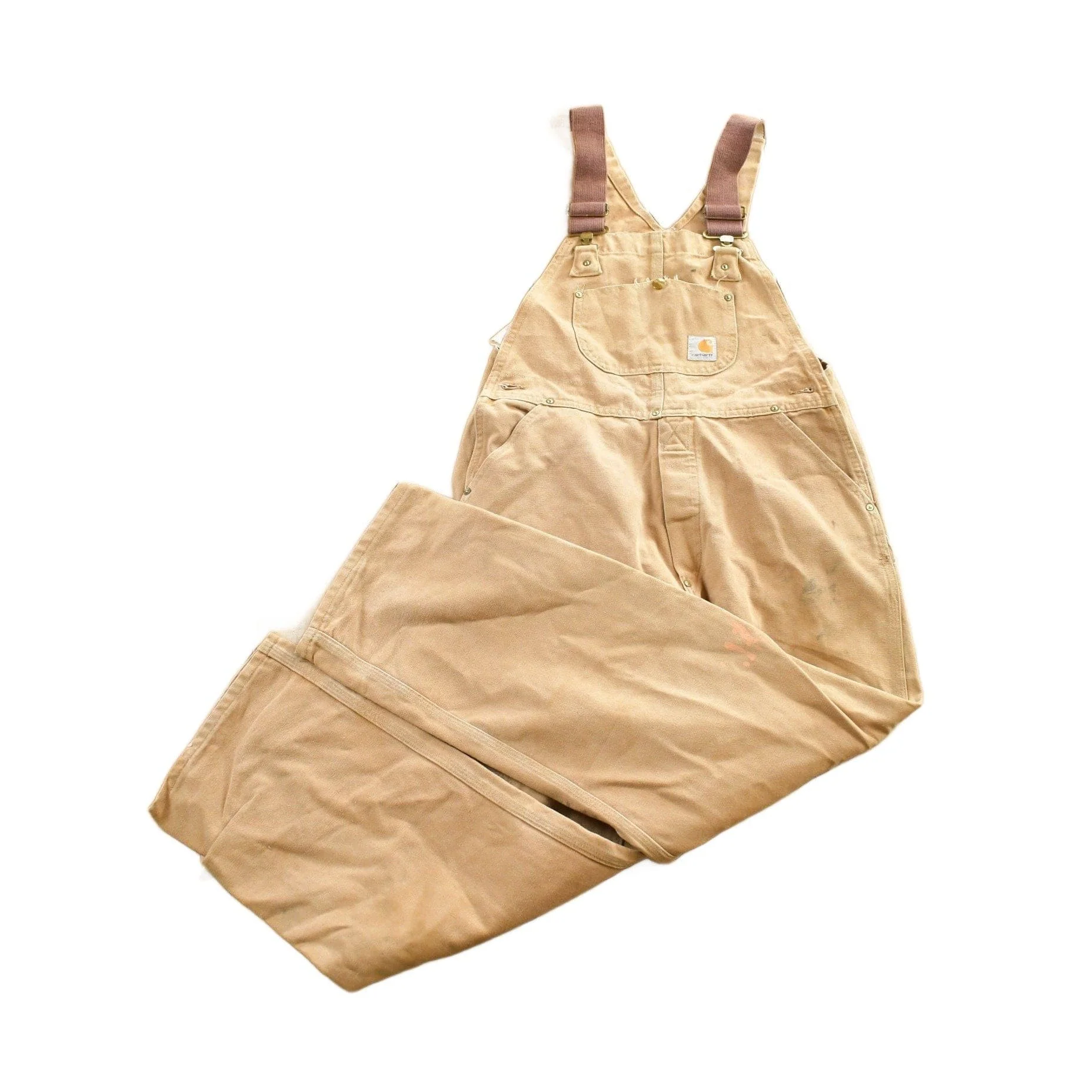 Vintage 1980s Carhartt Double Knee Canvas Overalls Men's 40 x 30