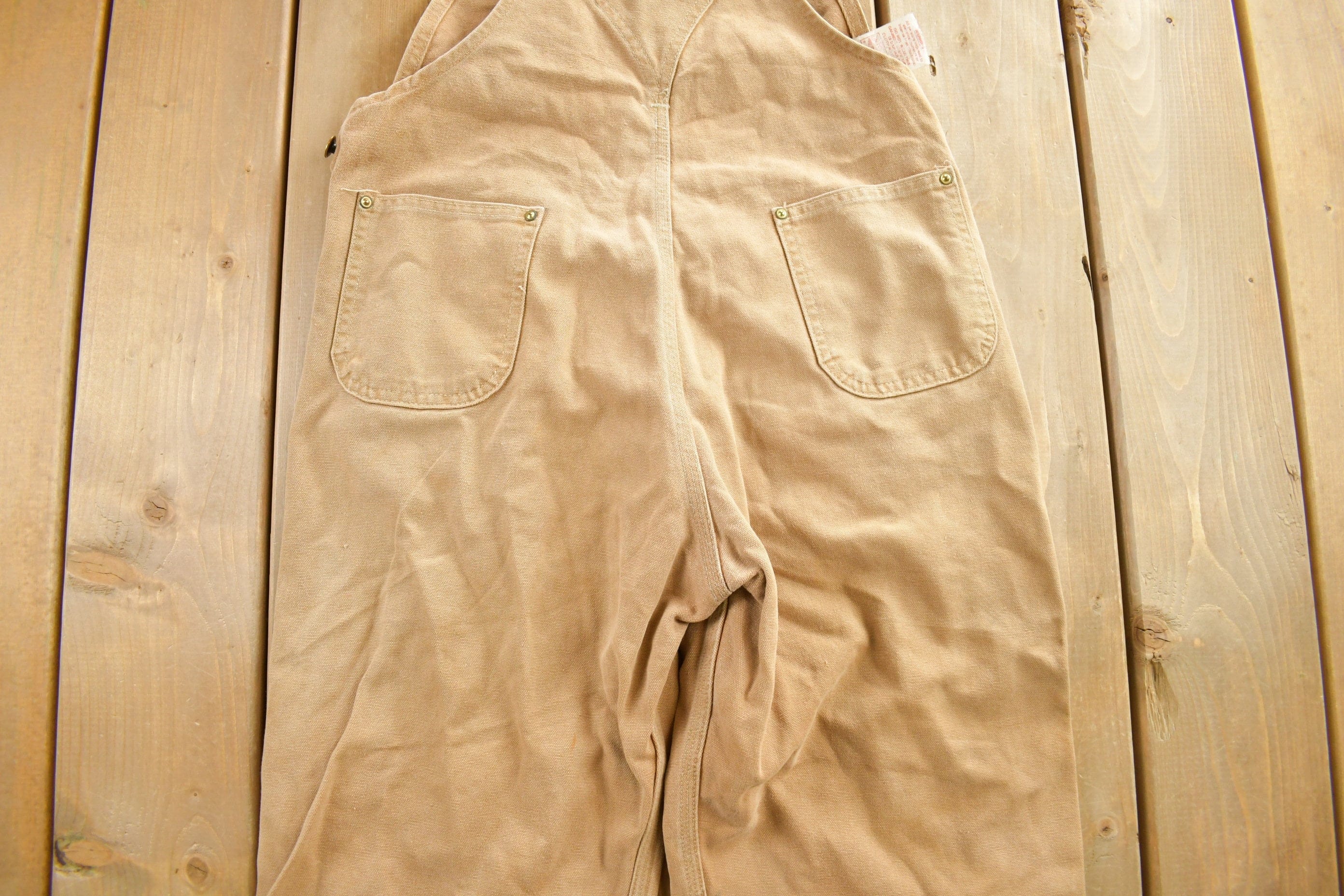 Vintage 1980s Carhartt Double Knee Canvas Overalls Men's 40 x 30 - Image 3