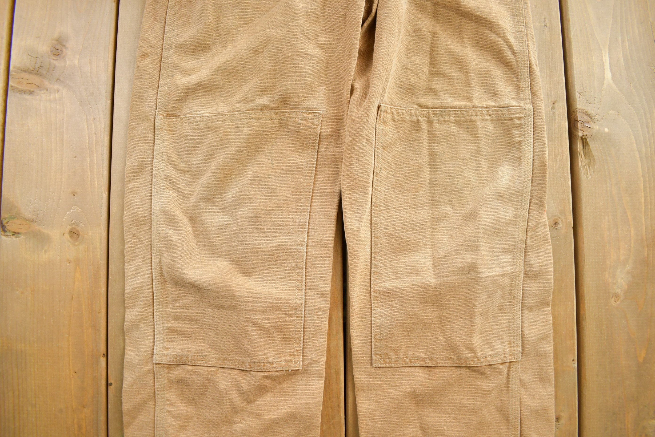 Vintage 1980s Carhartt Double Knee Canvas Overalls Men's 40 x 30 - Image 4