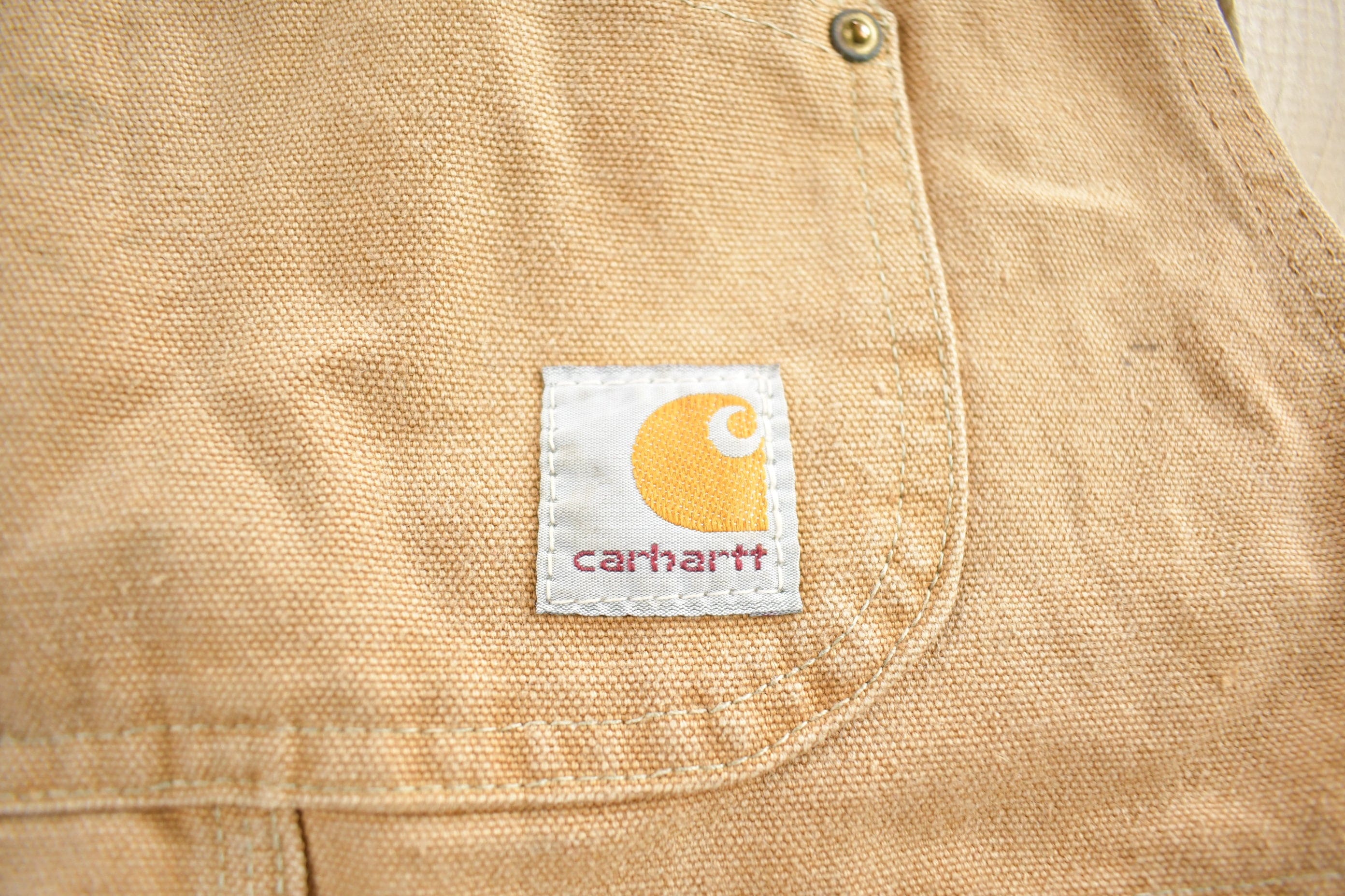 Vintage 1980s Carhartt Double Knee Canvas Overalls Men's 40 x 30 - Image 6