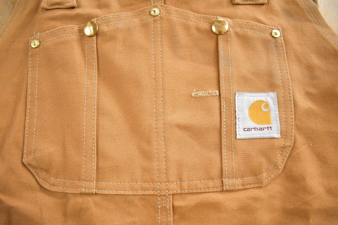 Vintage 1980s Carhartt Double Knee Canvas Overalls Men's 42 x 30 - Image 4