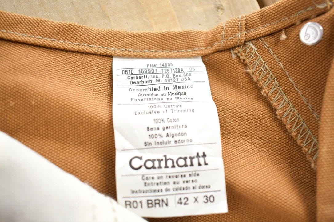 Vintage 1980s Carhartt Double Knee Canvas Overalls Men's 42 x 30 - Image 5