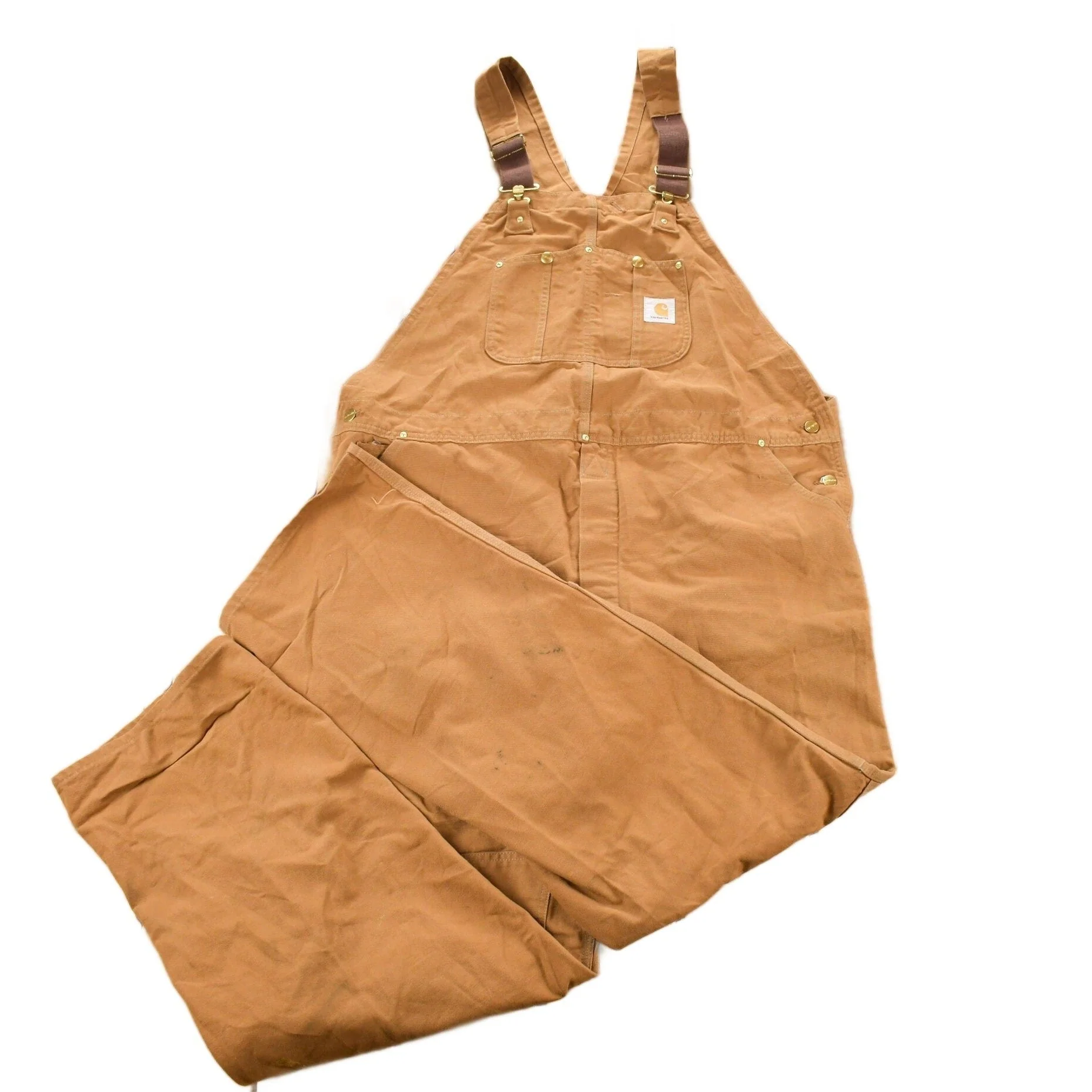 Vintage 1980s Carhartt Double Knee Canvas Overalls Men's 48 x 30.5