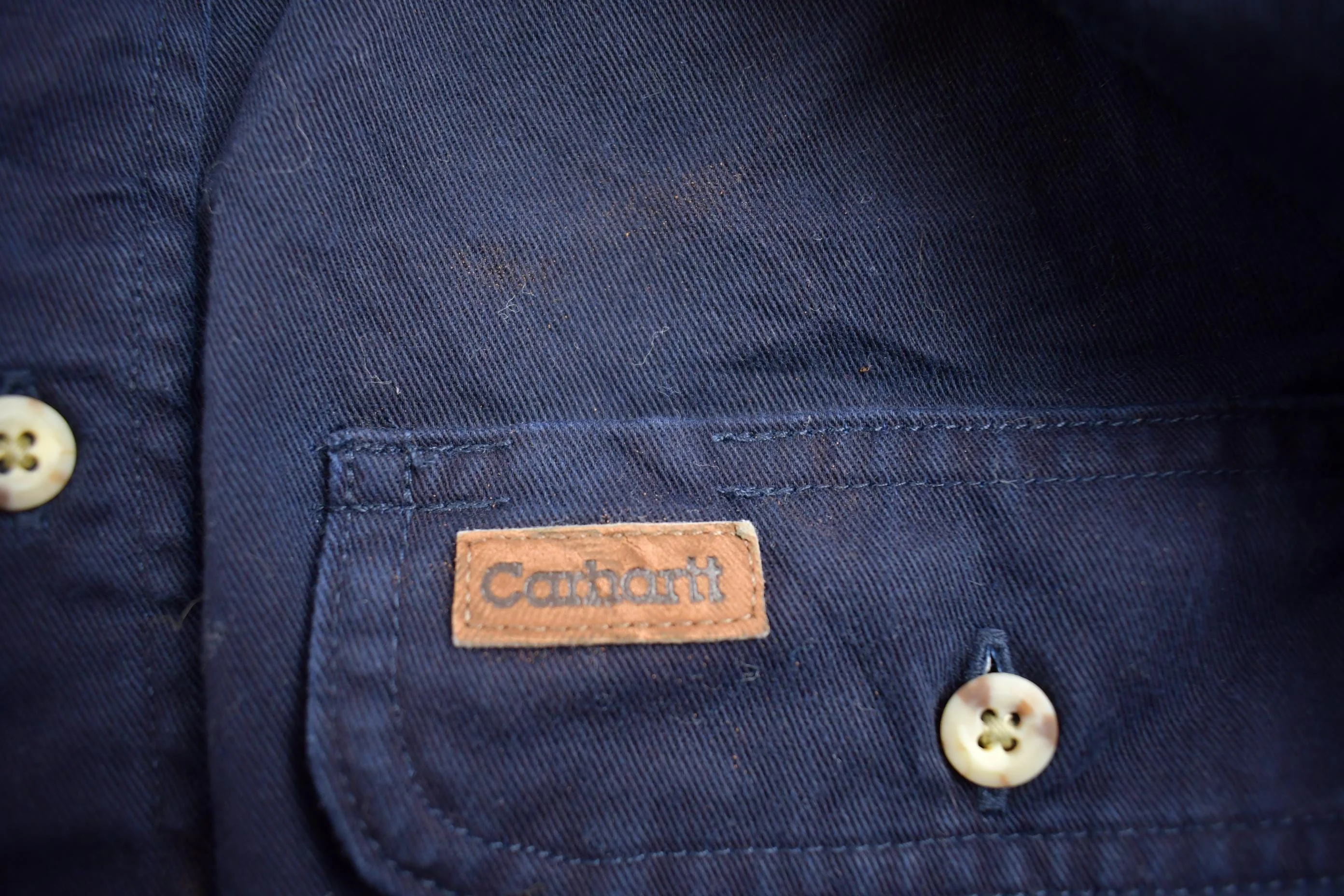 Vintage 1980s Carhartt Heavy Button Embroidered Up Shirt Men's XL - Image 4