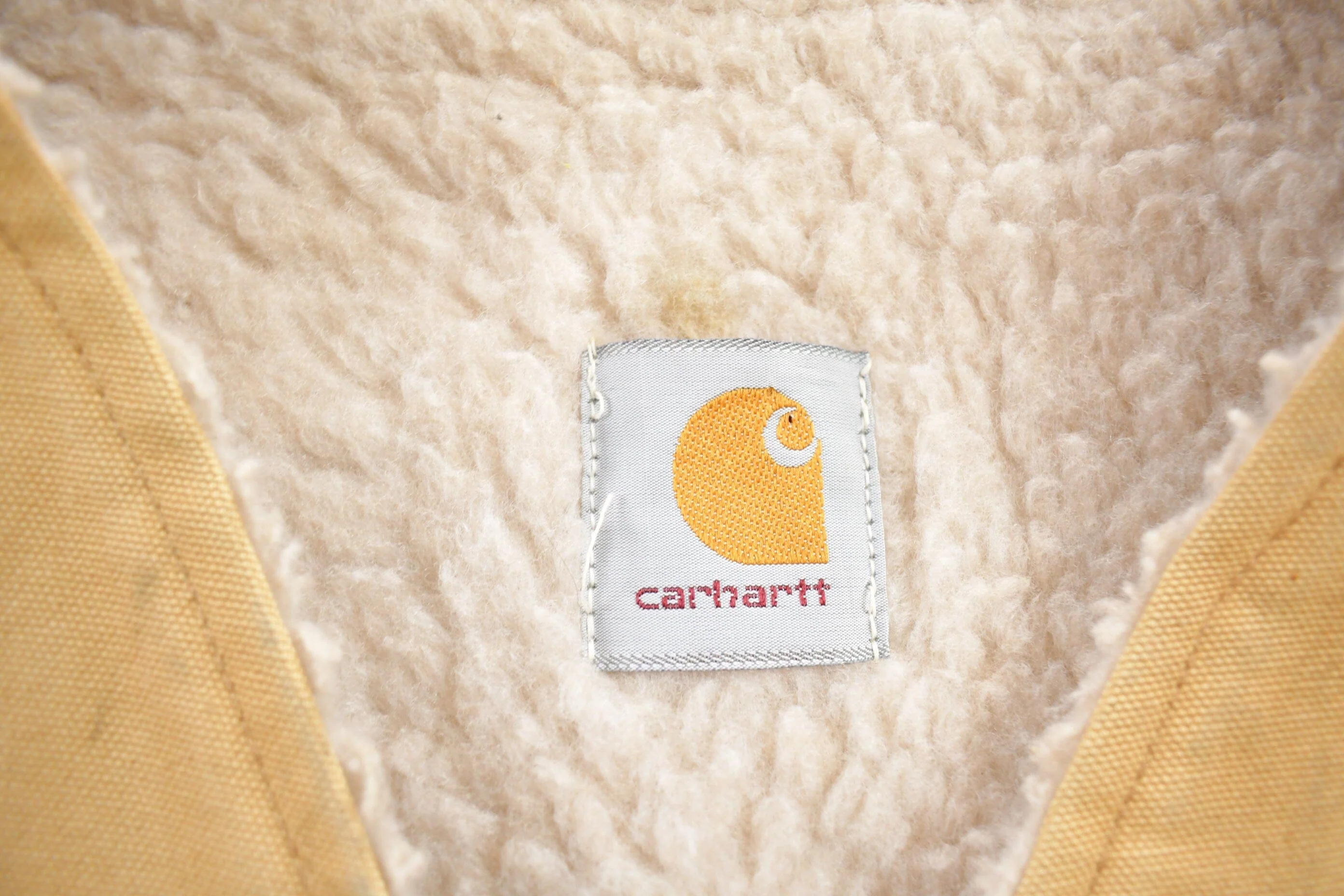 Vintage 1980s Carhartt Sherpa Lined Beige Work Vest Men's Large - Image 7