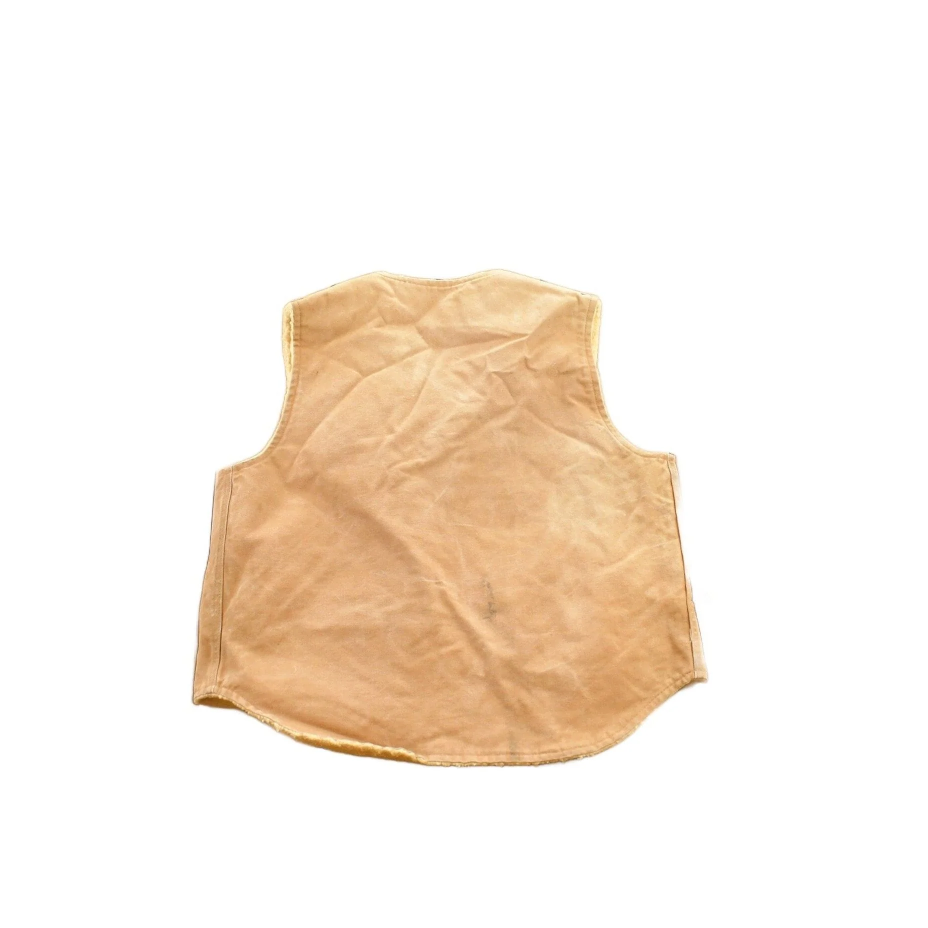 Vintage 1980s Carhartt Sherpa Lined Beige Work Vest Men's Medium - Image 2