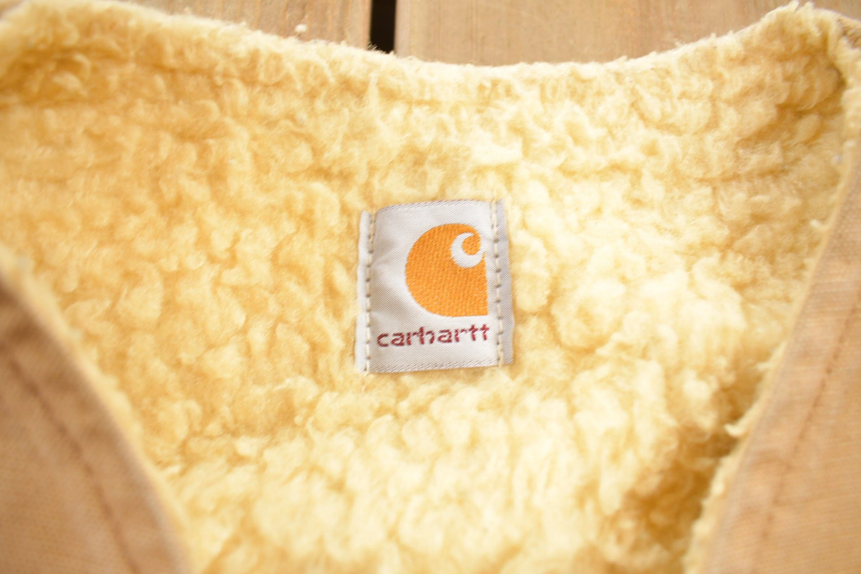 Vintage 1980s Carhartt Sherpa Lined Beige Work Vest Men's Medium - Image 5