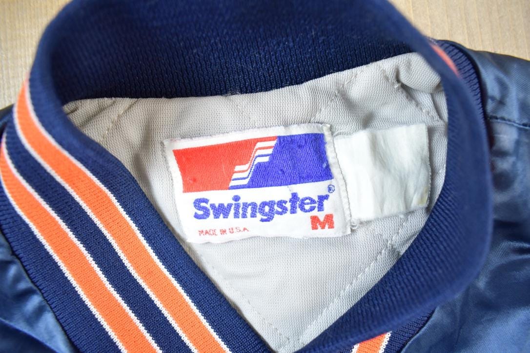 Vintage 1980s Chicago Bears NFL Swingster Satin Bomber Jacket Men's Medium - Image 5