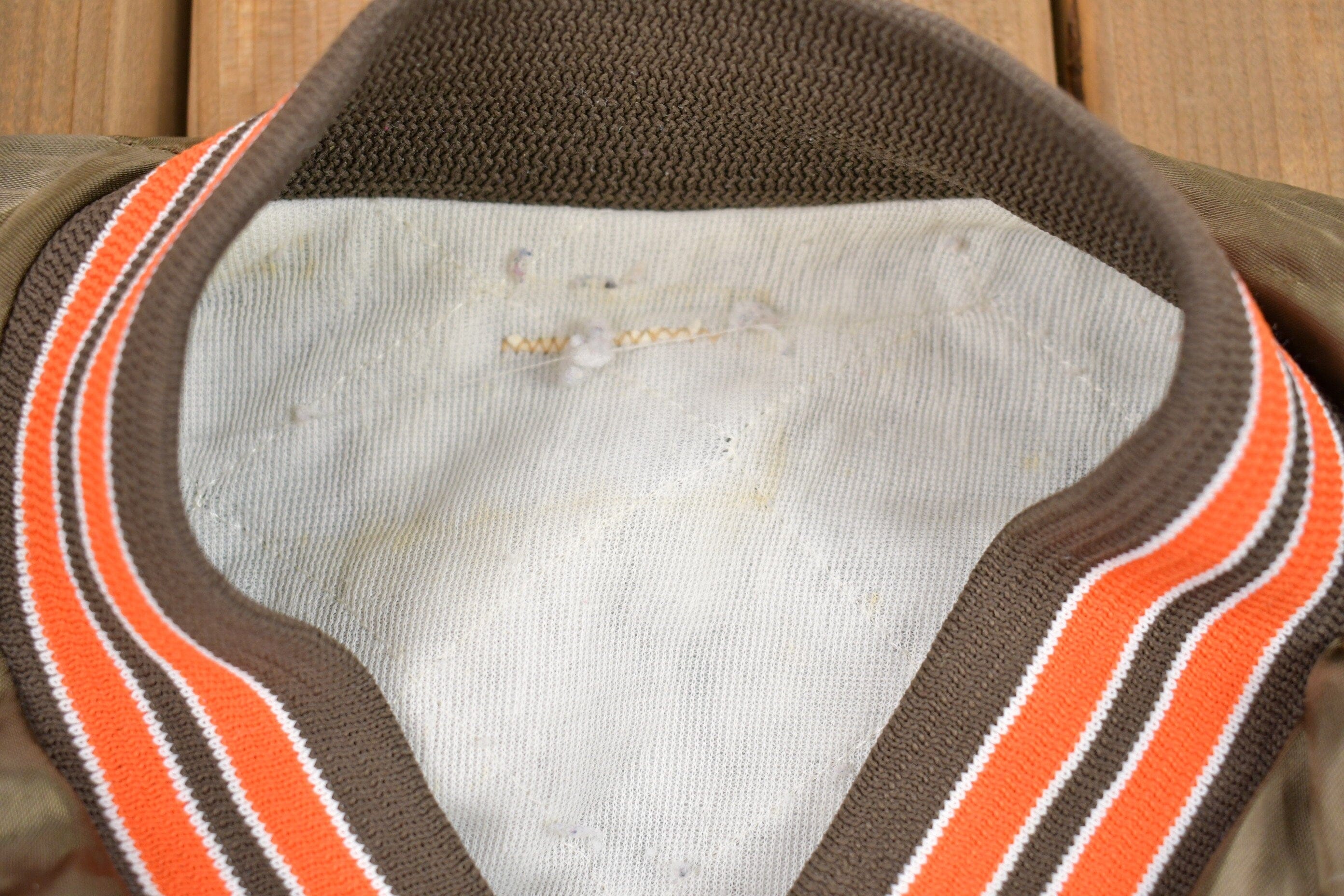 Vintage 1980s Cleveland Browns NFL Satin Bomber Jacket Men's XL - Image 8