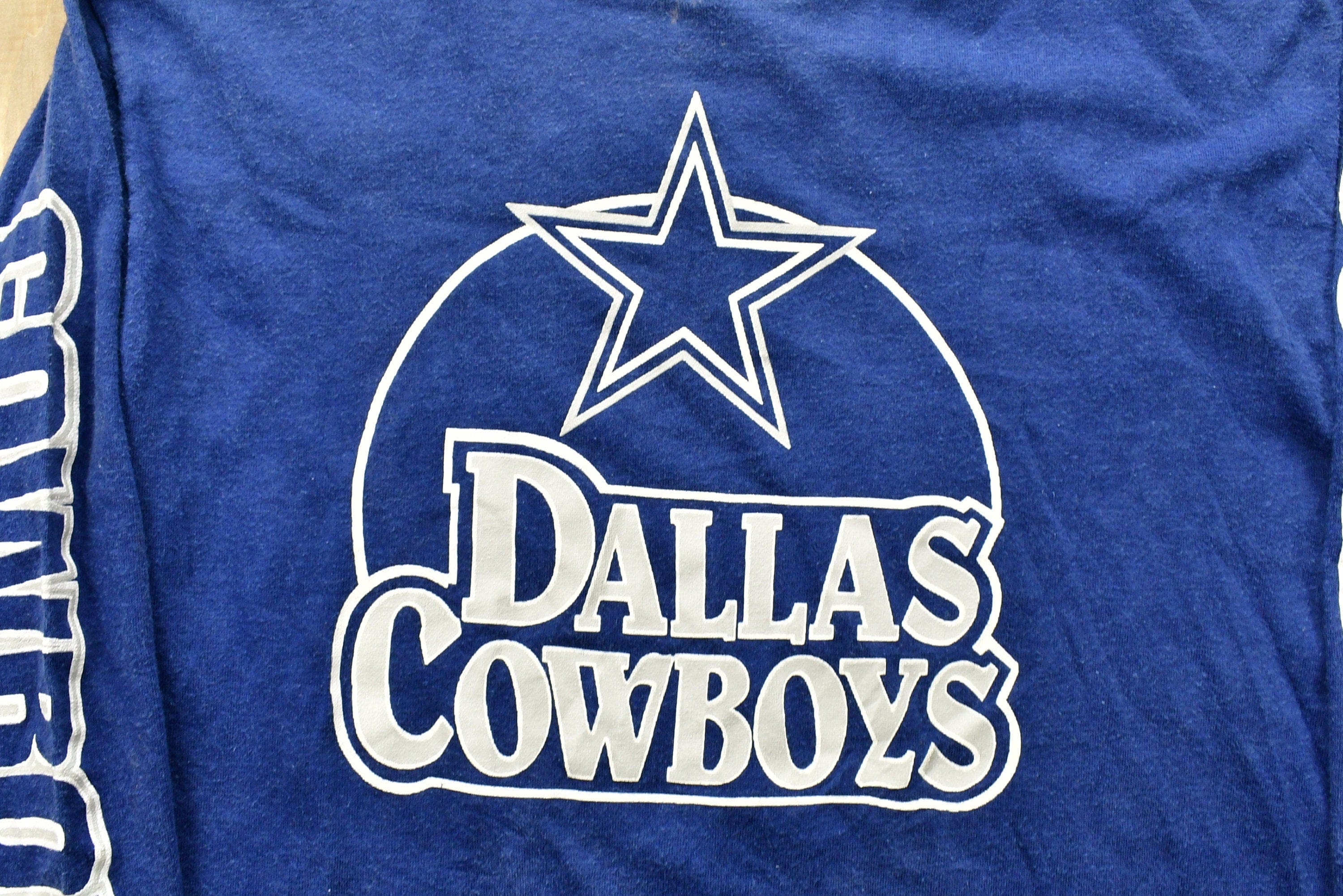 Vintage 1980s Dallas Cowboys Logo 7 NFL Long Sleeve T-Shirt Youth XL - Image 3