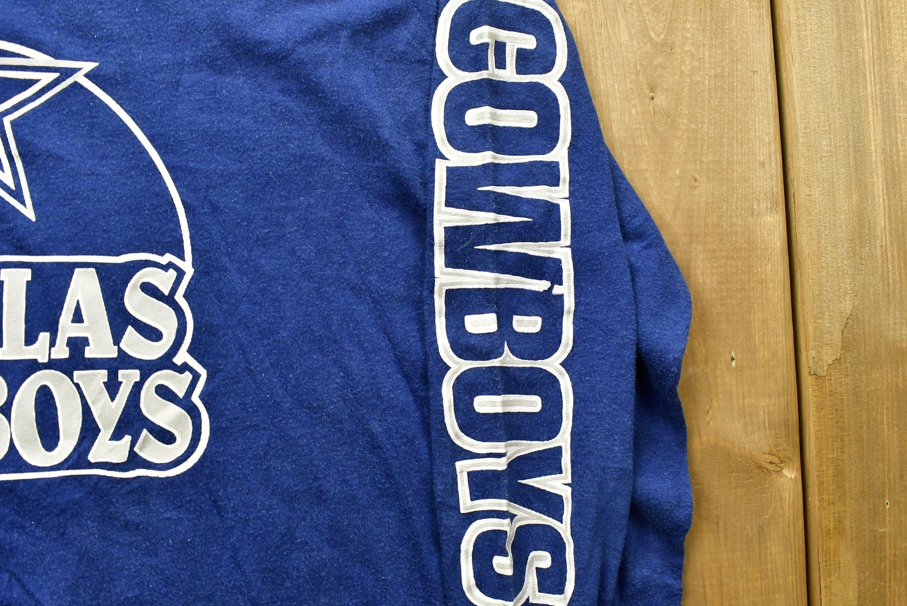 Vintage 1980s Dallas Cowboys Logo 7 NFL Long Sleeve T-Shirt Youth XL - Image 4