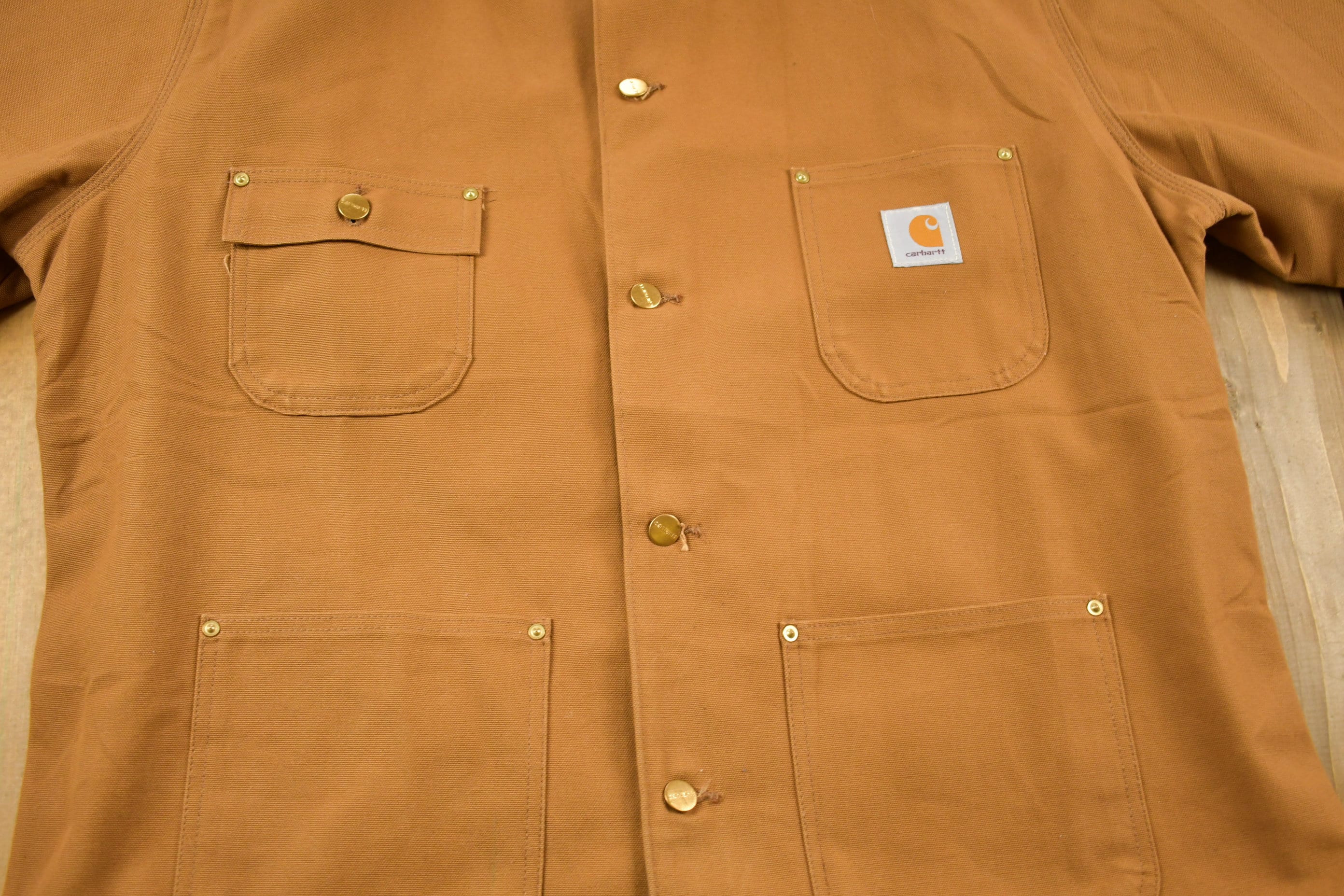 Vintage 1980s Deadstock Carhartt SMCO Blanket Lined Chore Coat Workwear Men's XL - Image 5