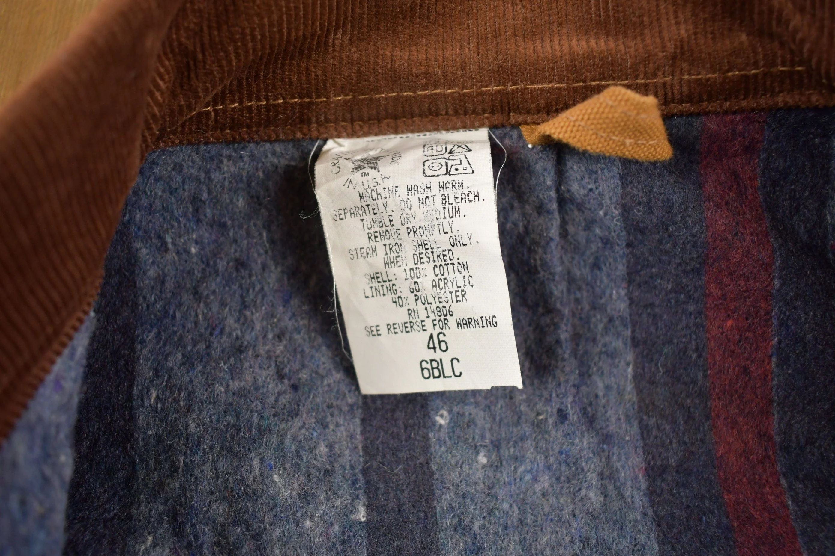 Vintage 1980s Deadstock Carhartt SMCO Blanket Lined Chore Coat Workwear Men's XL - Image 6