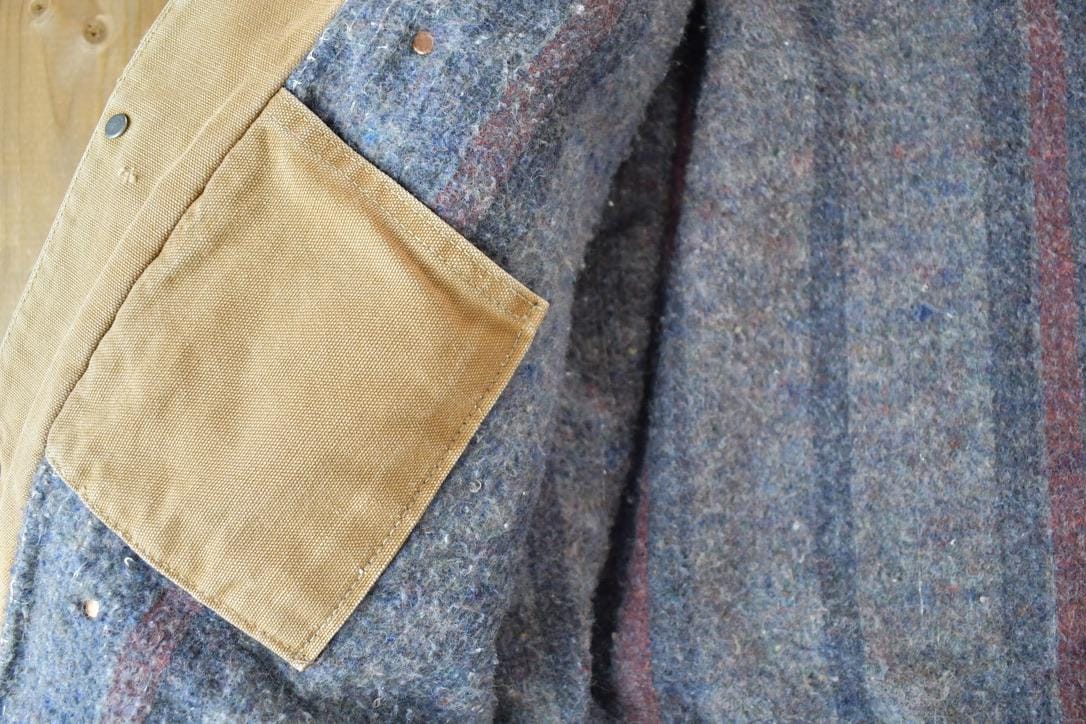 Vintage 1980s Distressed Carhartt Blanket Lined Chore Coat Men's M - Image 5