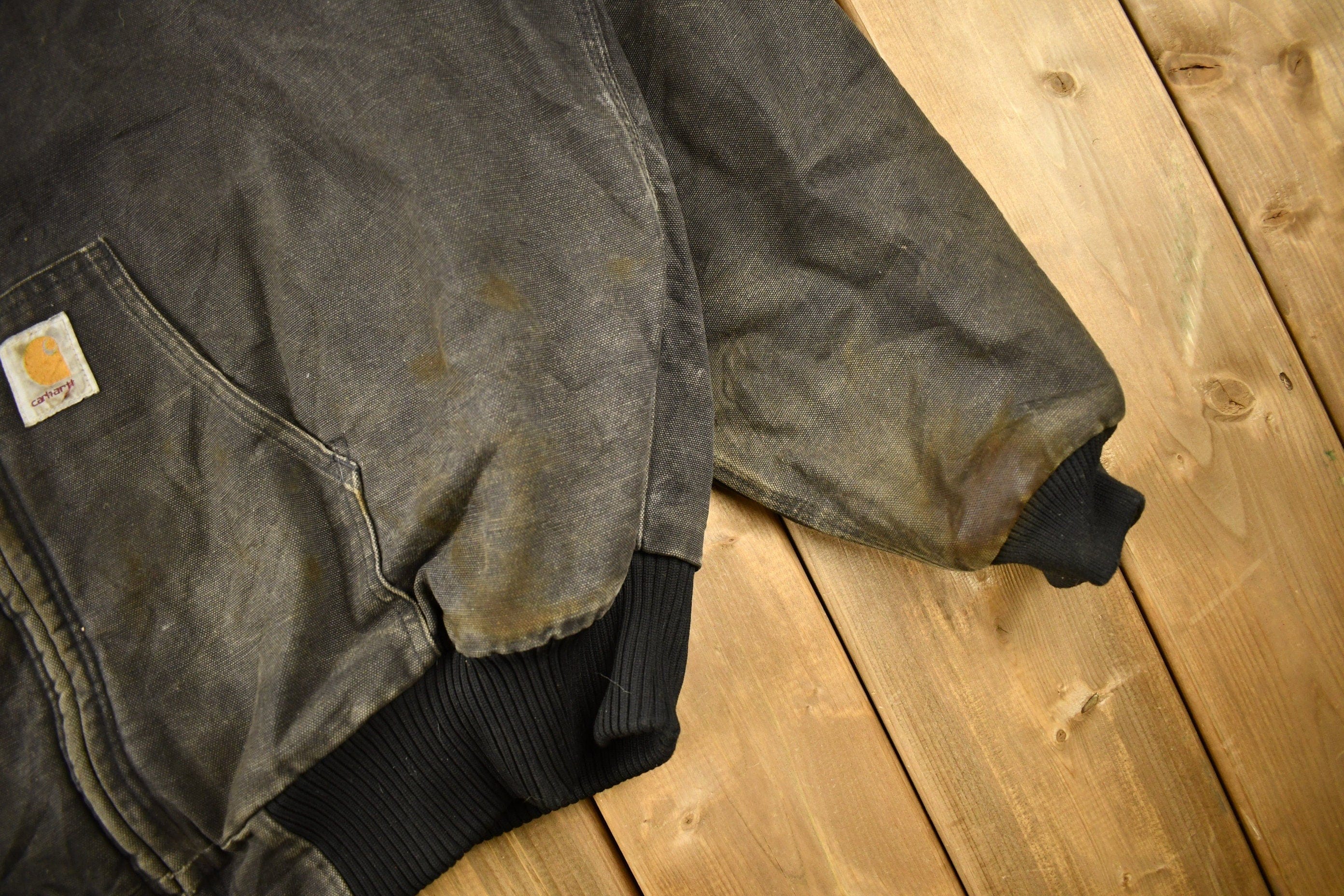 Vintage 1980s Distressed Carhartt Hooded Work Jacket Men's 2XL - Image 5