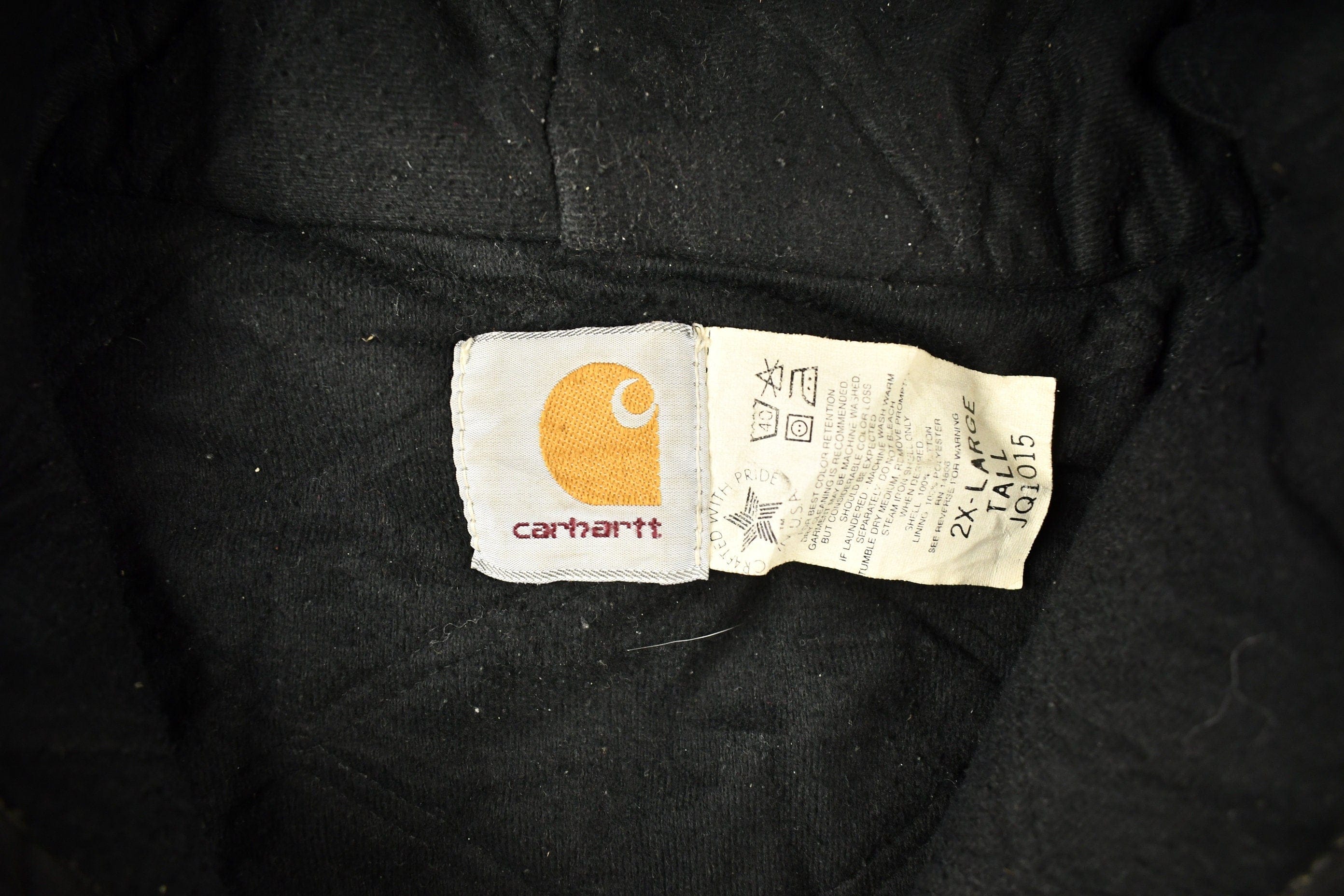 Vintage 1980s Distressed Carhartt Hooded Work Jacket Men's 2XL - Image 7